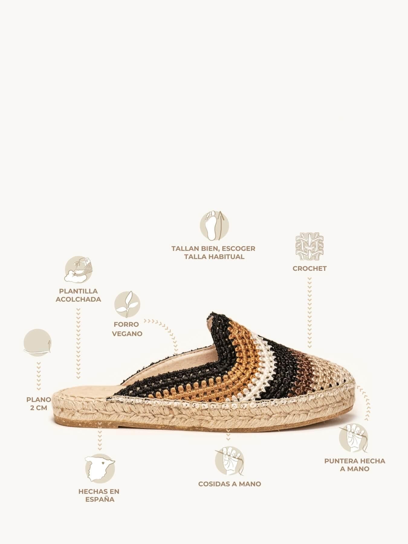 Sapatilha Loto Crochê Listrado Preta