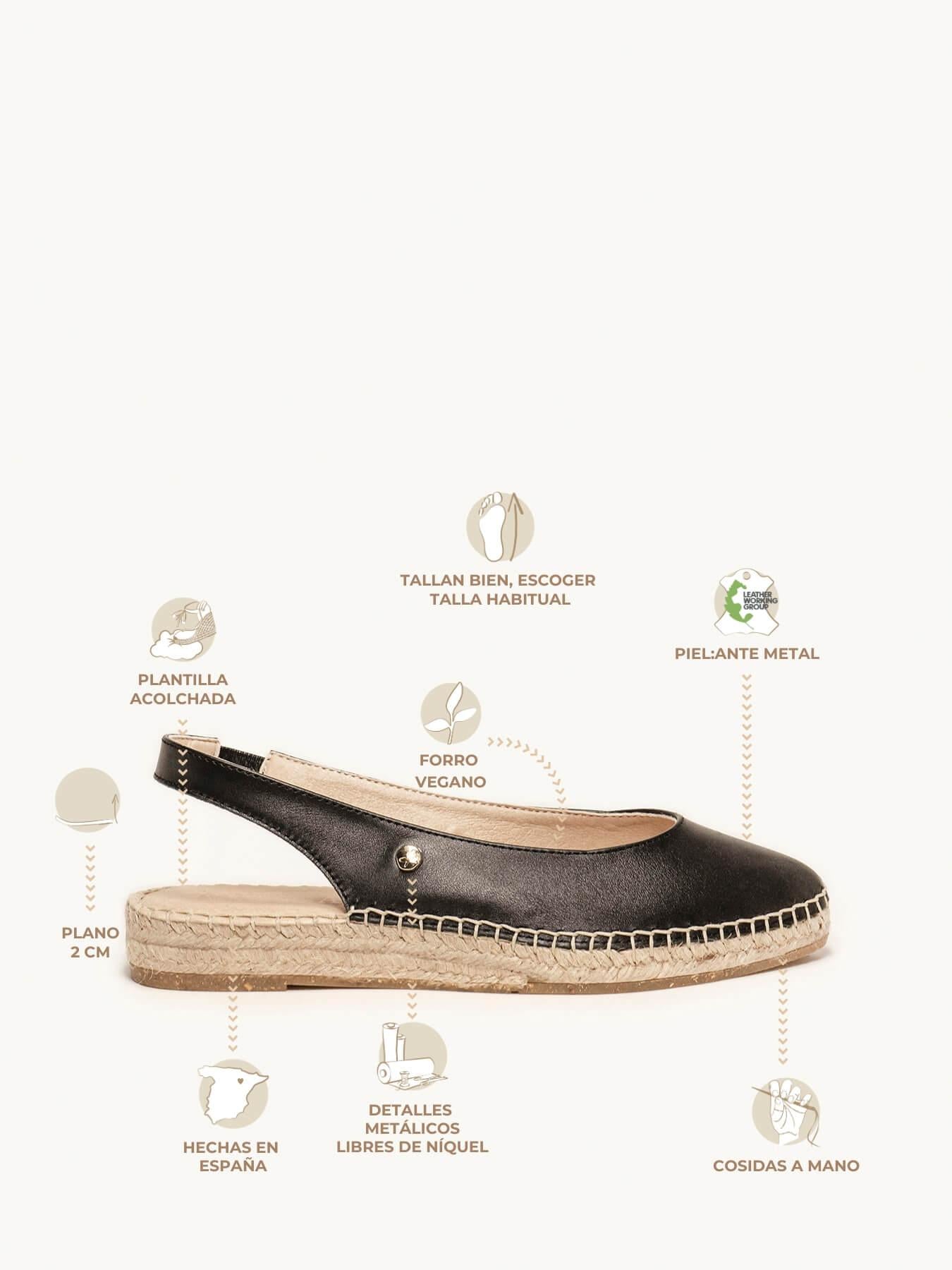 Sandália Camelia Napa Preto