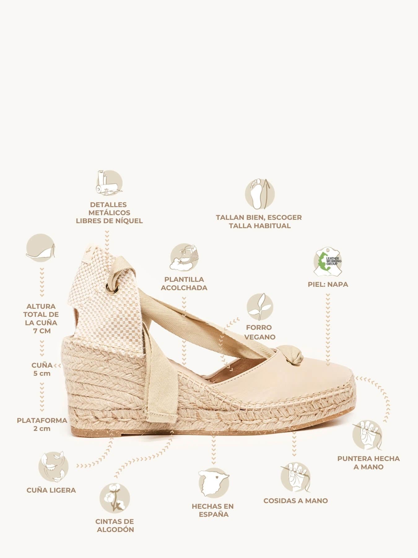 Sandália Anabela Média Melisa Napa Areia