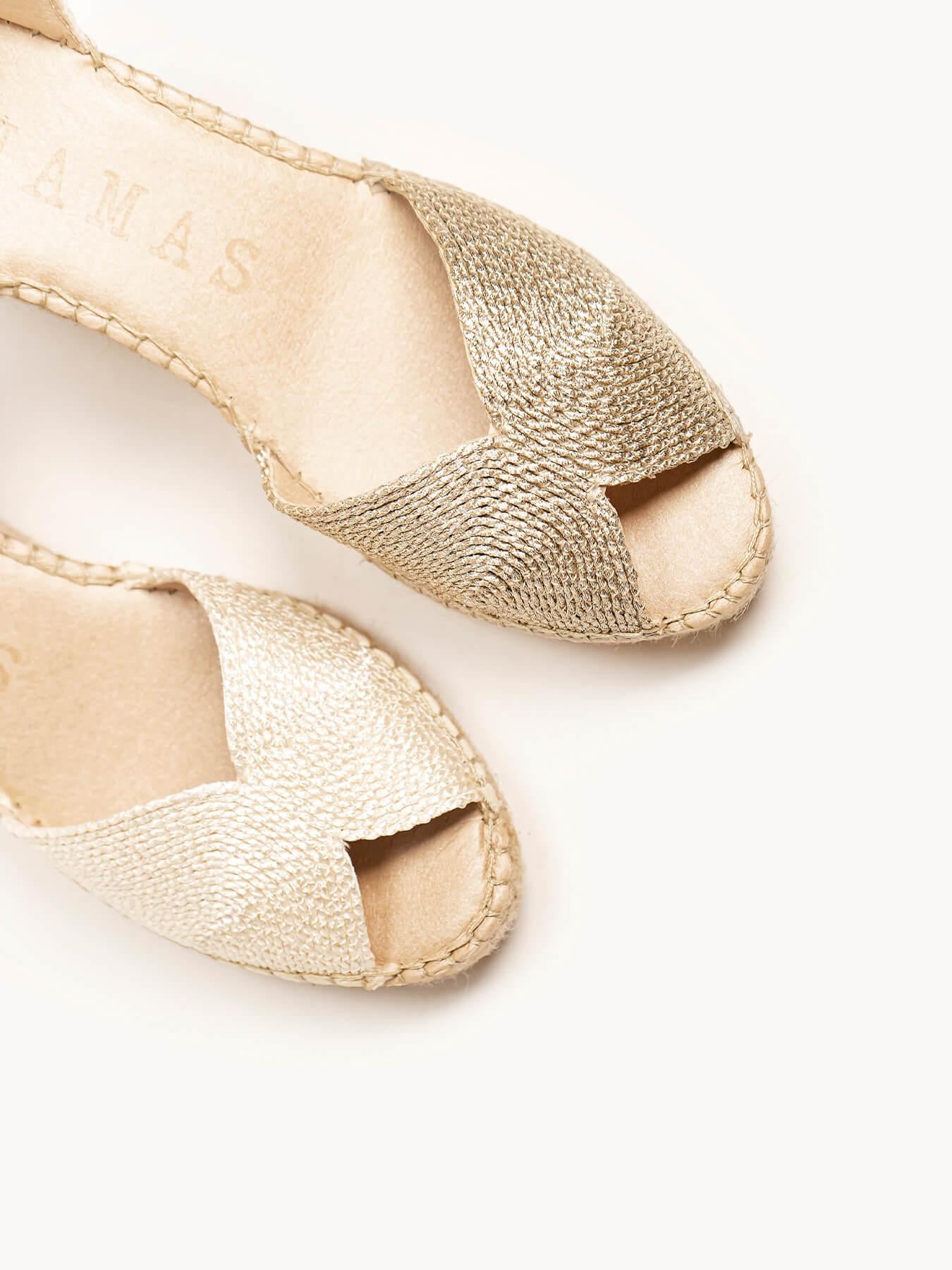 Sandália Anabela Alta Alelí Cordela Crua