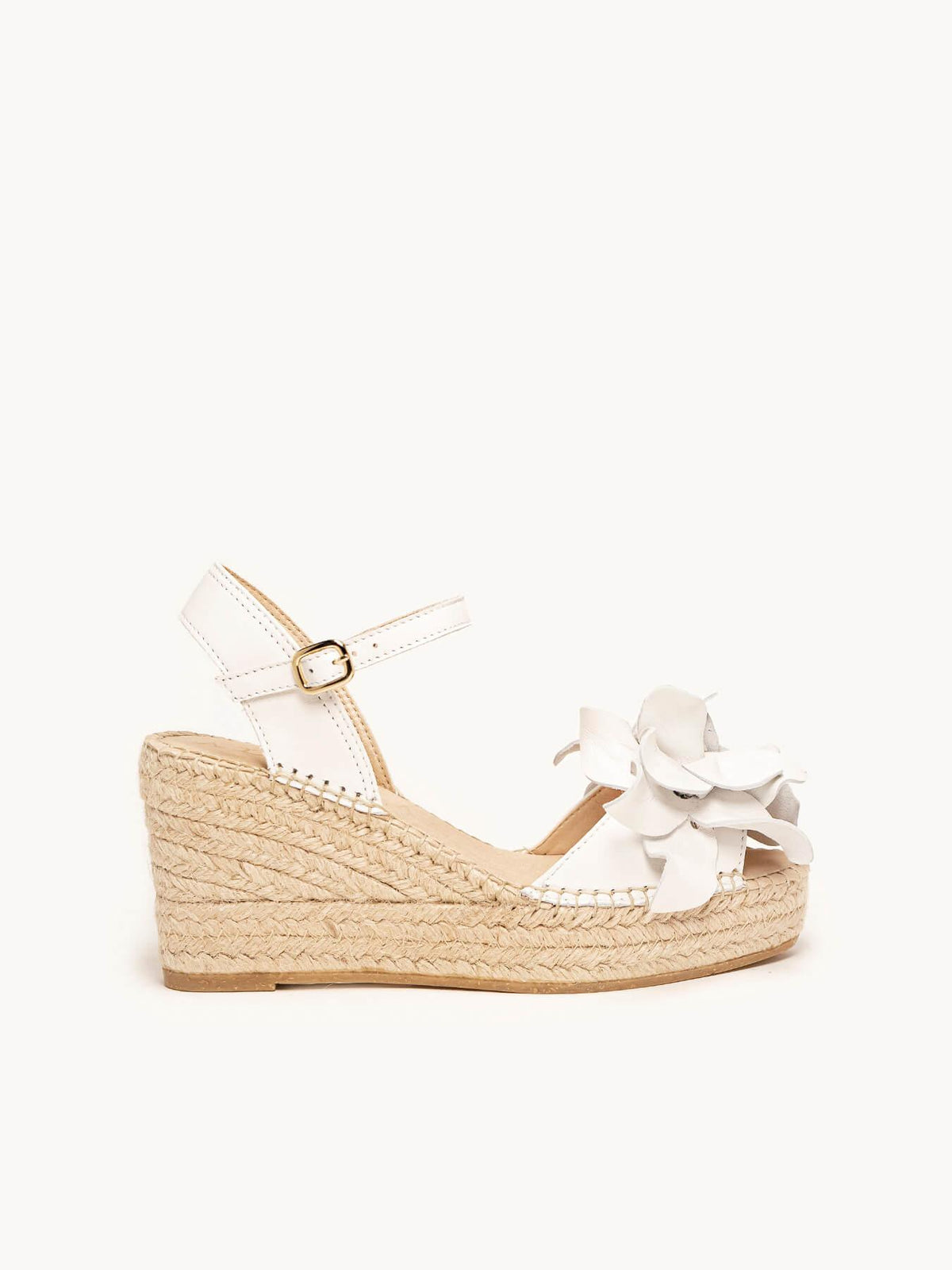 Sapatilha Alelí Anabela 8 cm Napa Branco