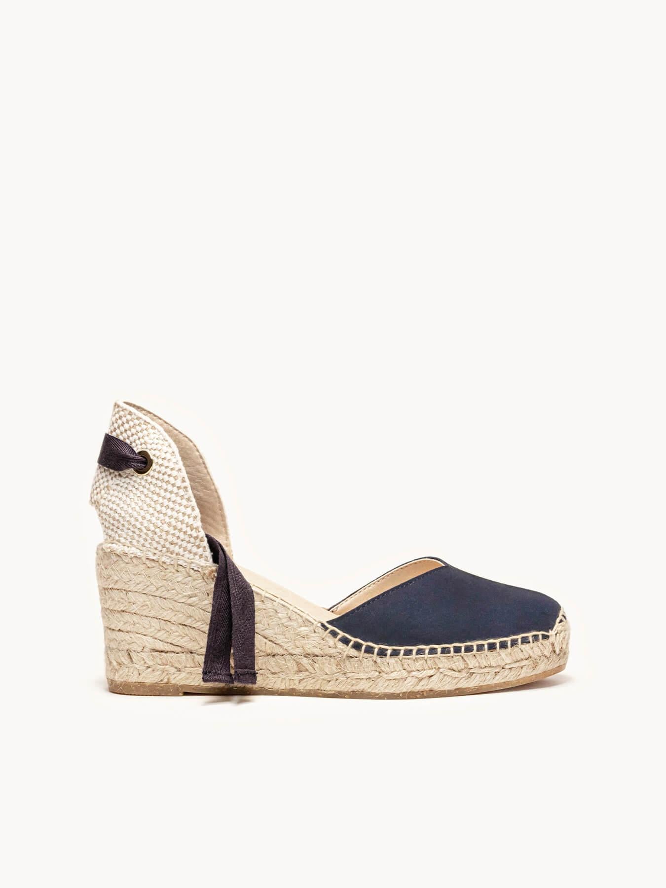 Sandália Anabela Média Romero Camurça Marinho