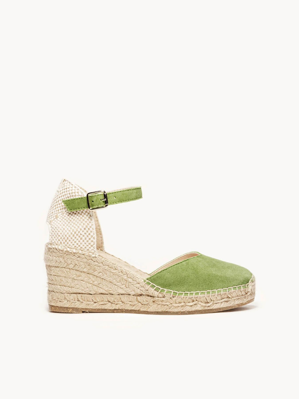 Sandália Jara Anabela 7 cm Camurça Verde