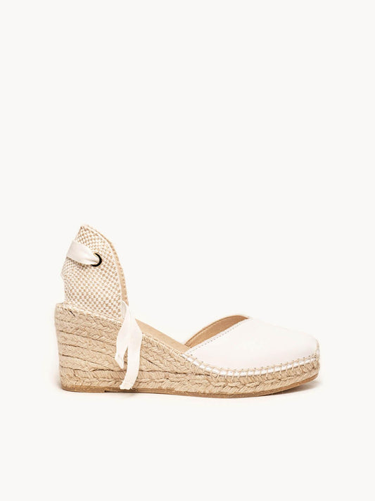 Sandália Romero Anabela 7 cm Napa Branco
