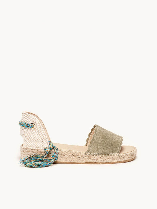 Sandália Aulaga Camurça Ondas Verde Claro