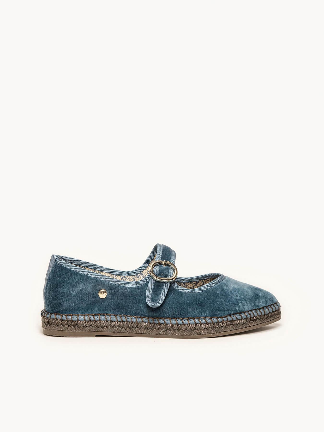 Sapatilha Azucena Veludo Azul Jeans