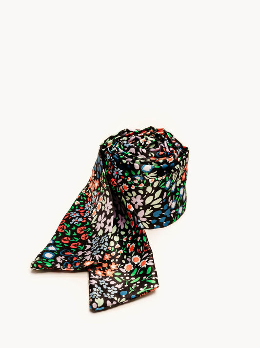Lenço Flores Preto