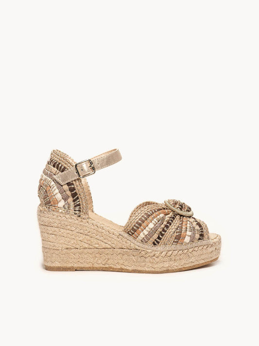 Sandália Anabela Média Plataforma Amapola Tita Taupe