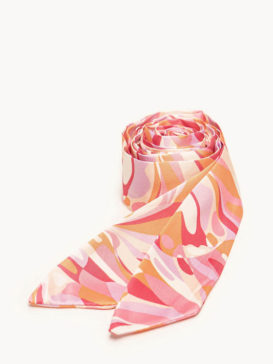 Lenço Folhas Rosa Fúcsia