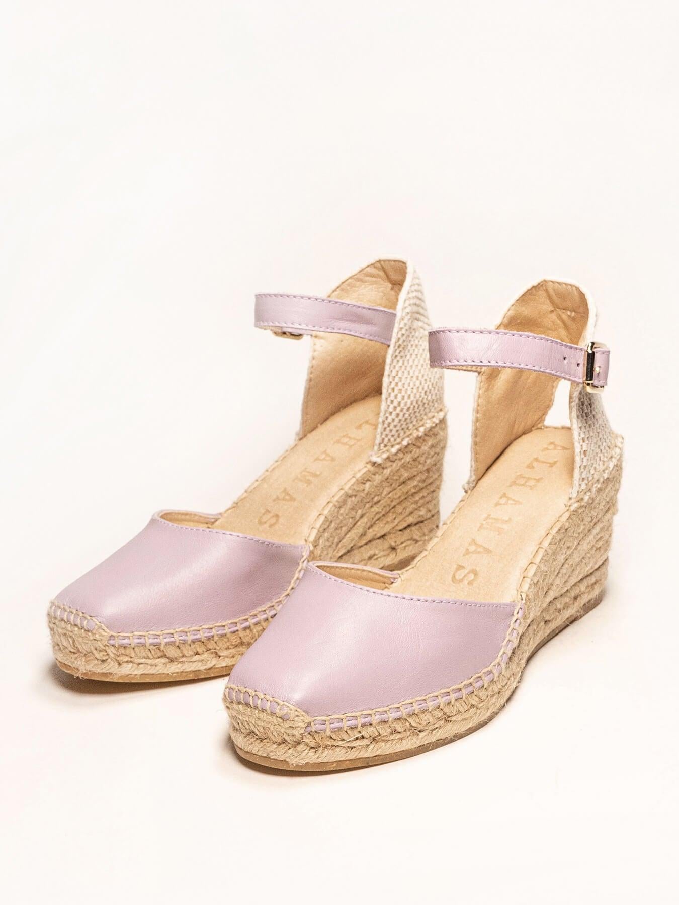 Sandália Anabela Média Marga Napa Lilás