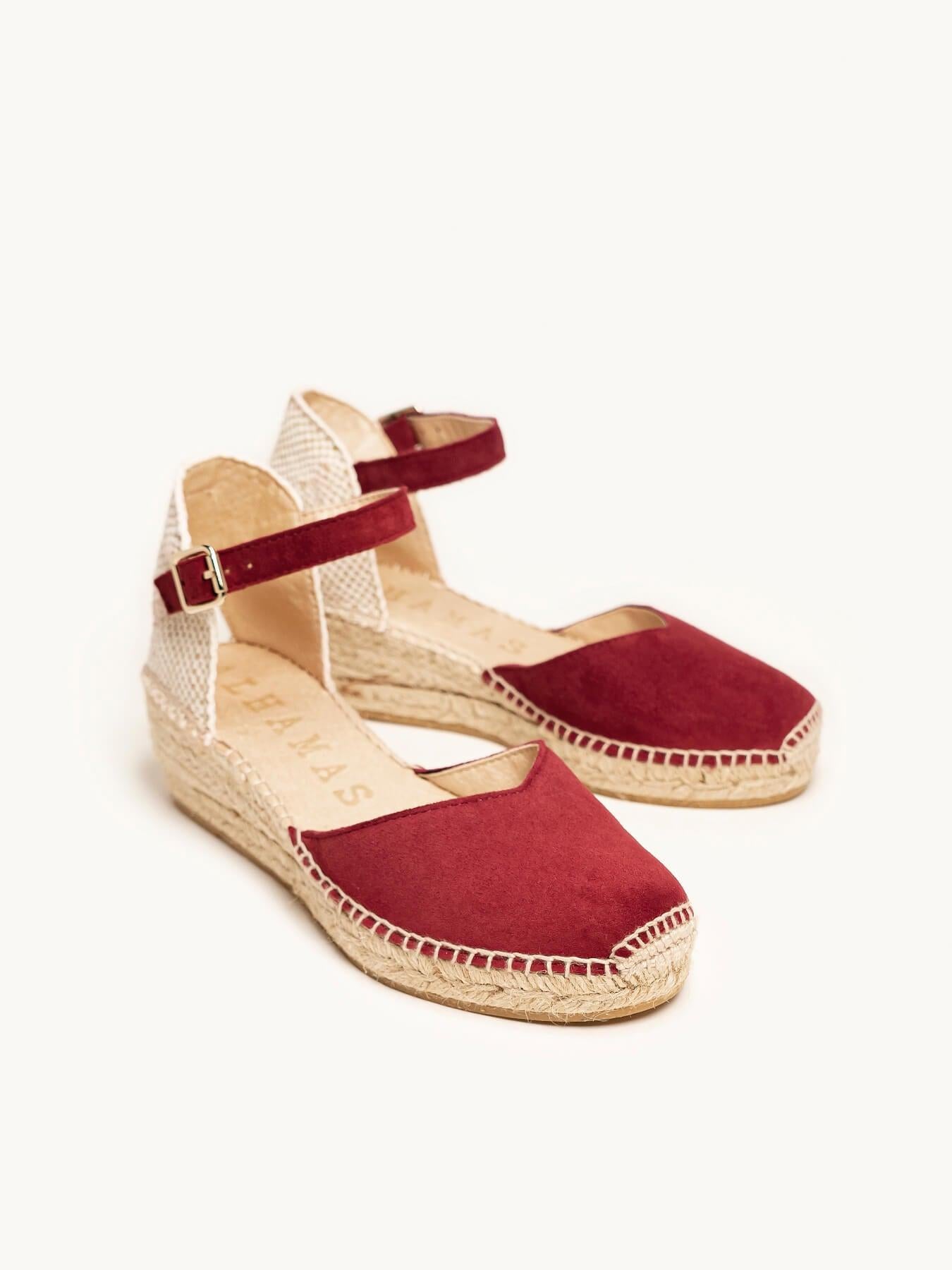 Sandália Jara Anabela 5 cm Camurça Granada