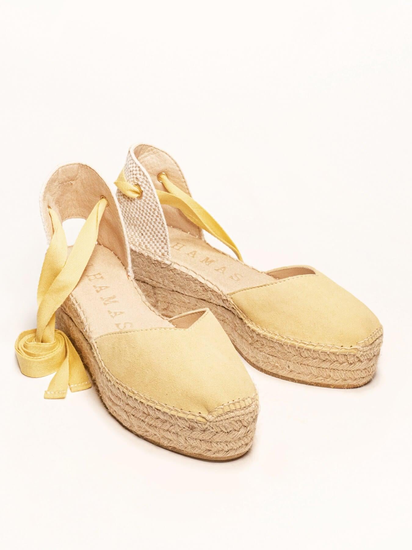 Sandália Plataforma Romero Camurça Amarelo