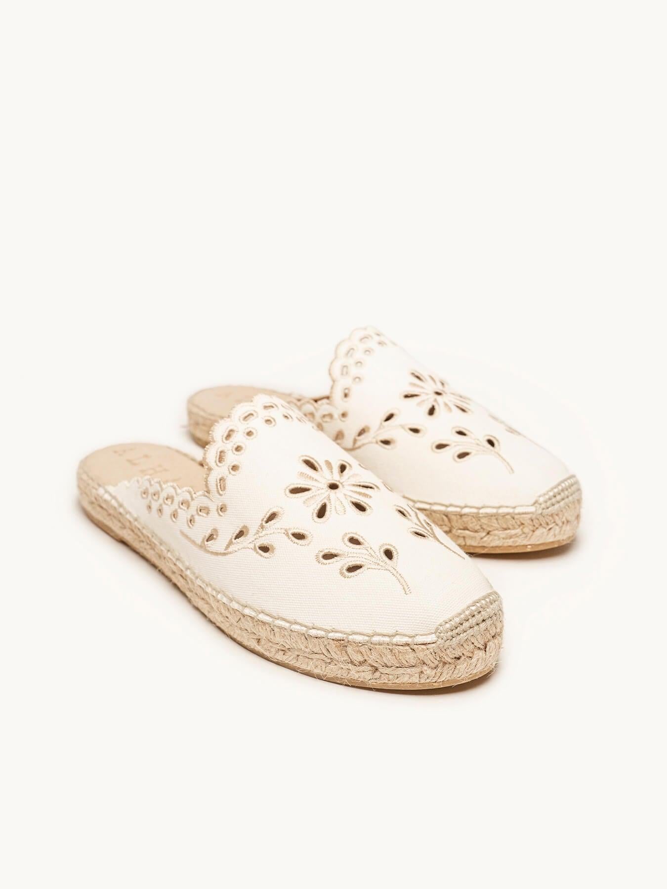 Sapatilha Loto Lona Bordada Cru