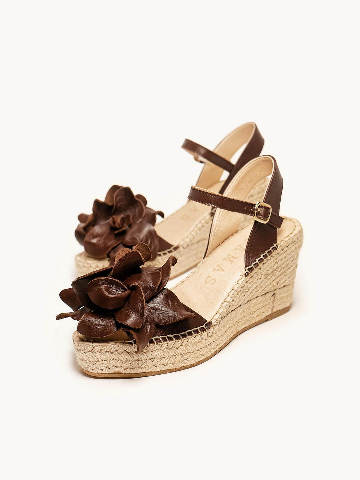 Sapatilha Alelí Anabela 8 cm Napa Marrom Escuro
