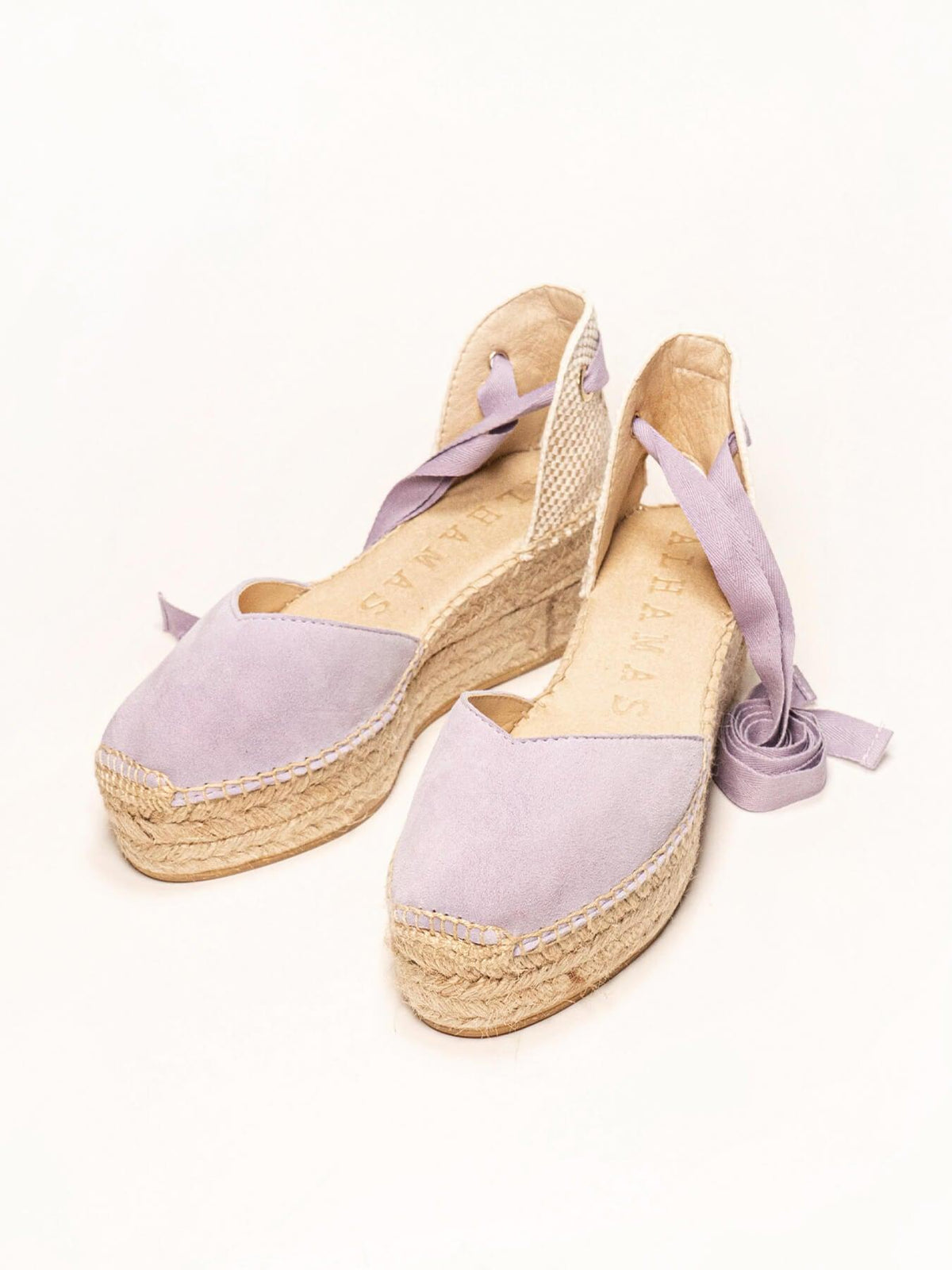 Sandália Romero Anabela 6 cm Camurça Lilás