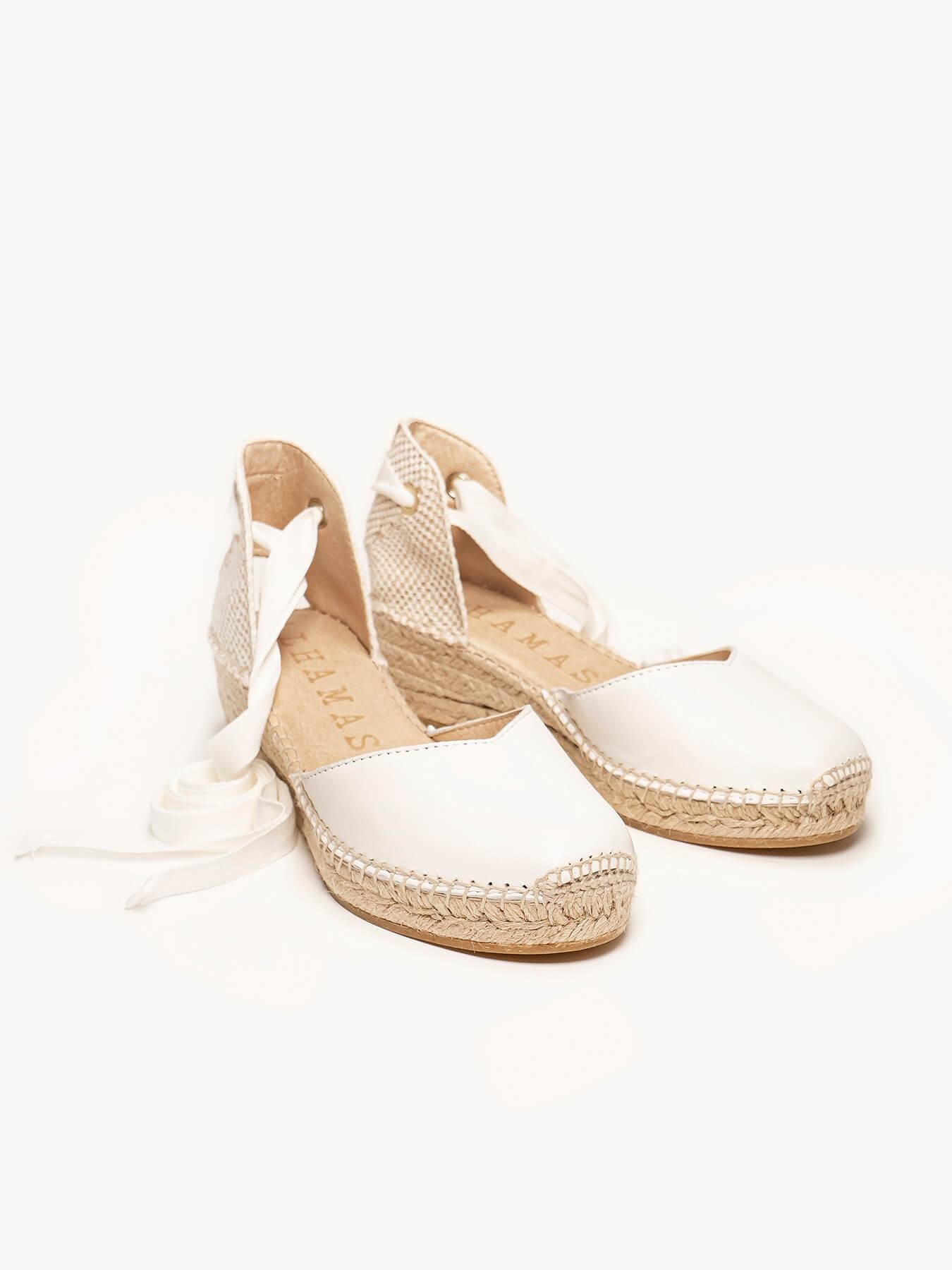 Sandália Romero Anabela 5 cm Napa Branco