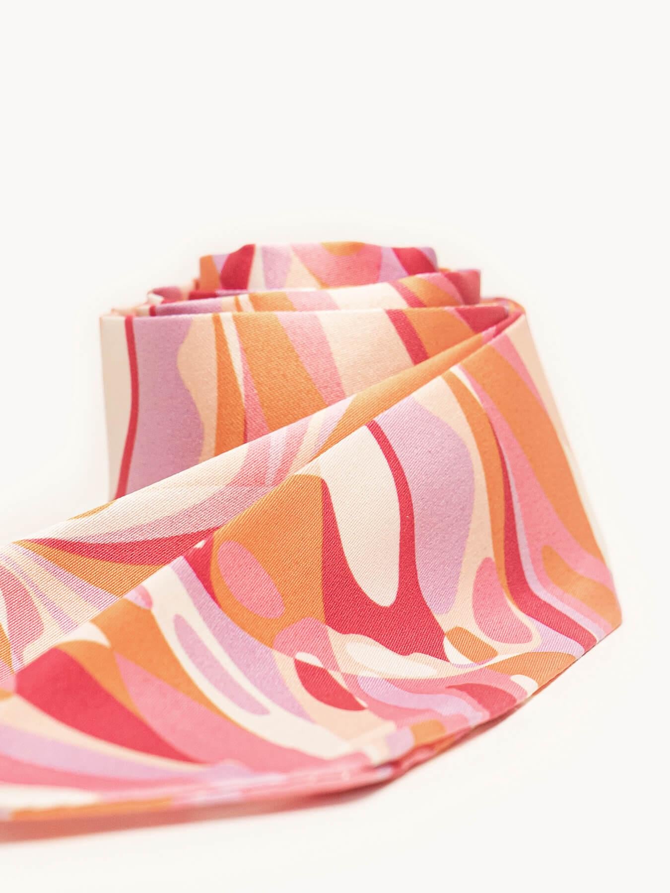 Lenço Folhas Rosa Fúcsia