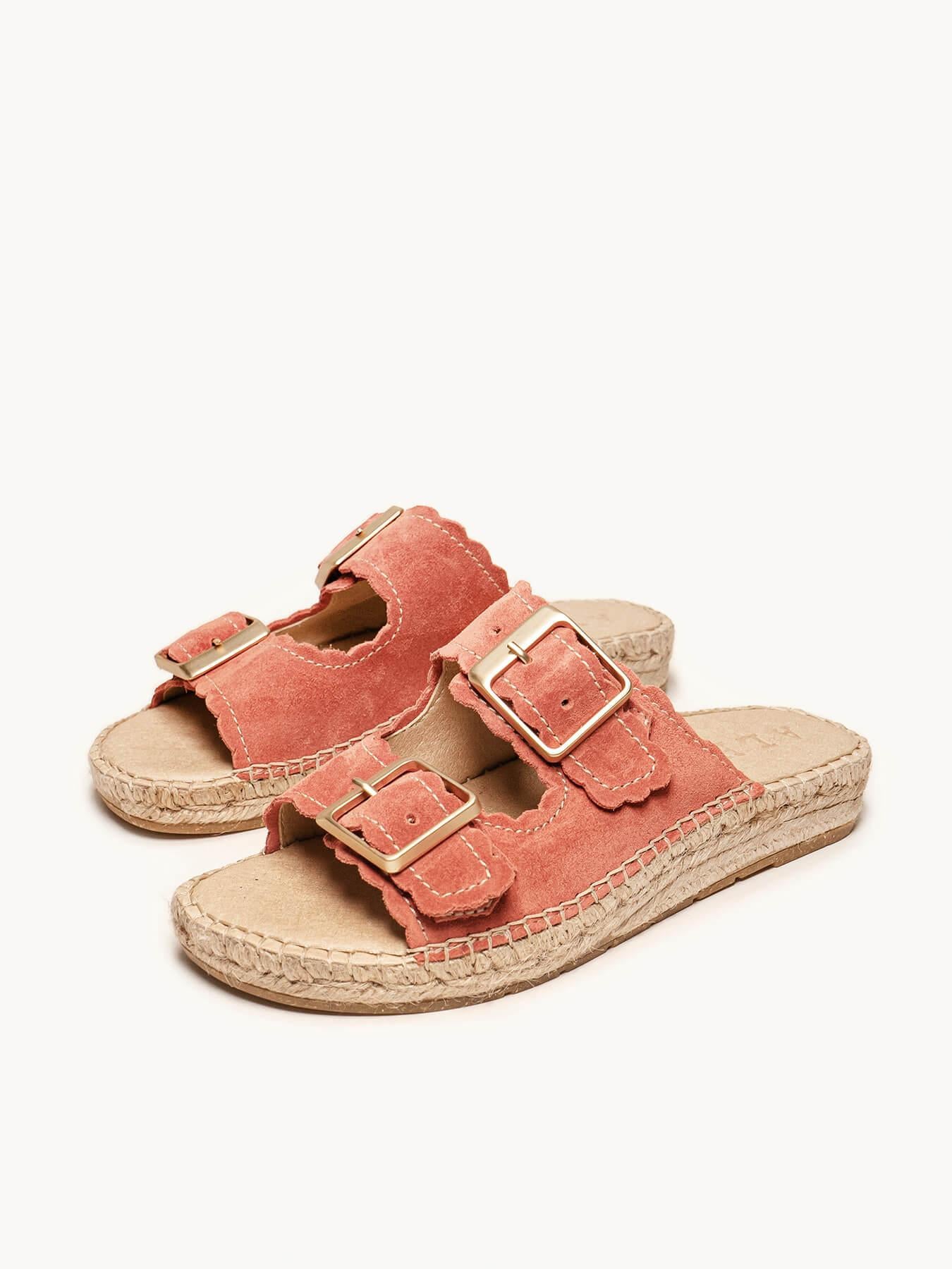 Sandália Papete Girasol Camurça Ondas Laranja