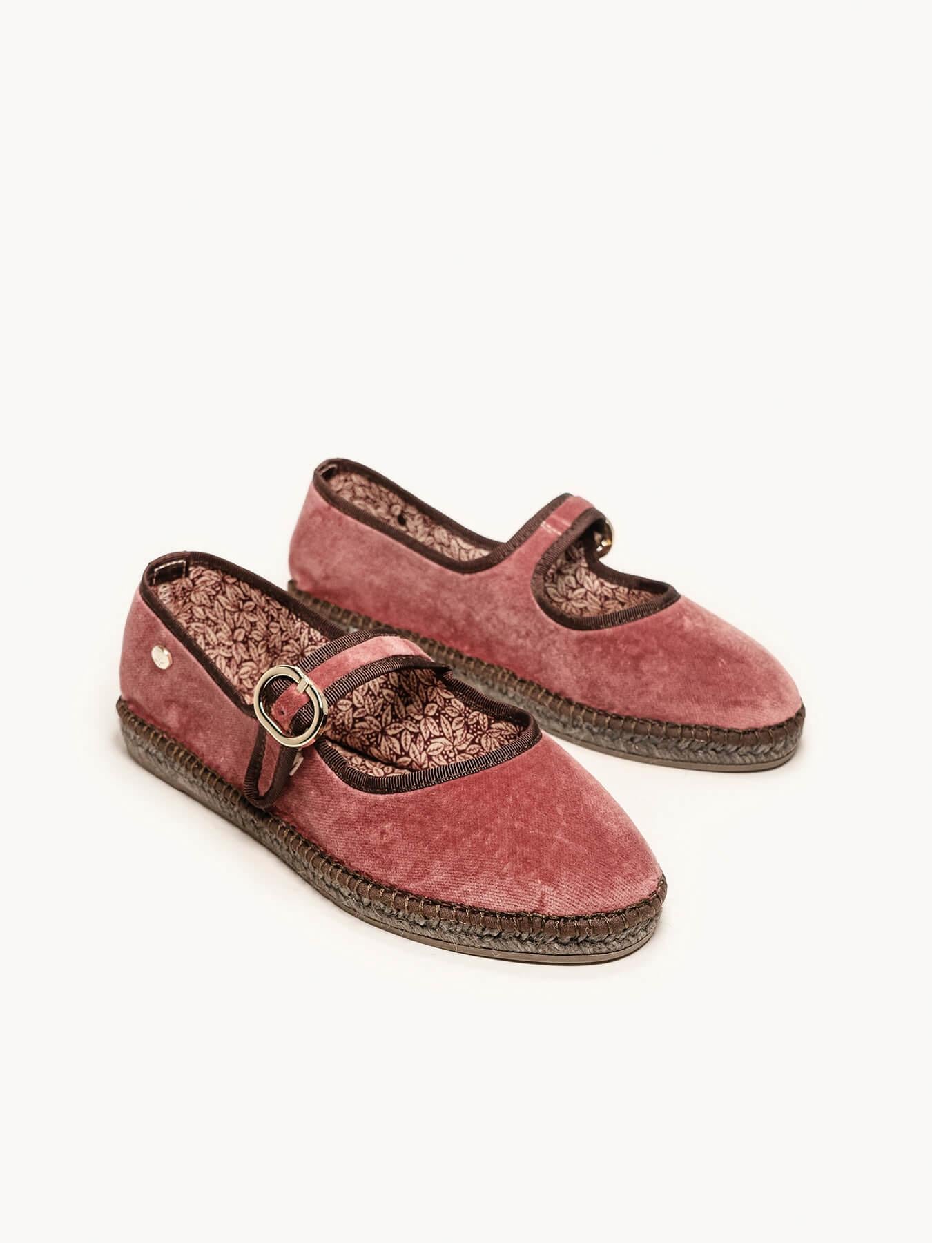 Sapatilha Adelfa Veludo Rosa Escuro