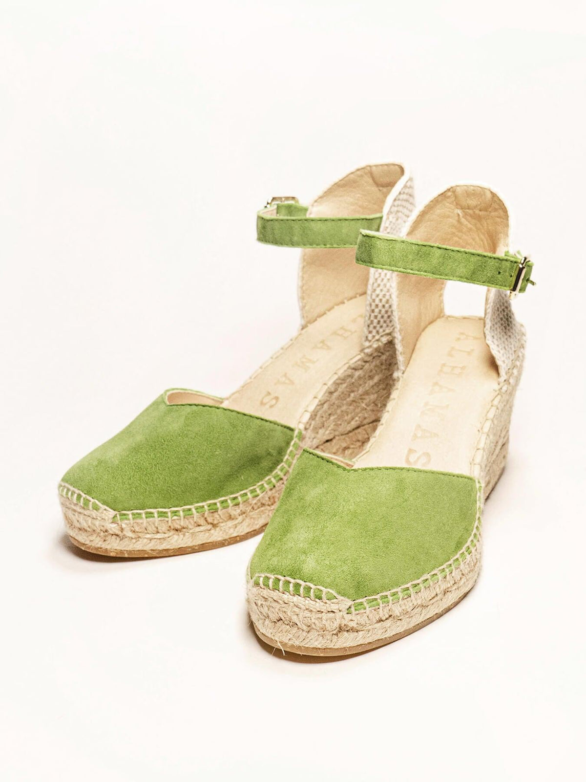 Sandália Jara Anabela 7 cm Camurça Verde
