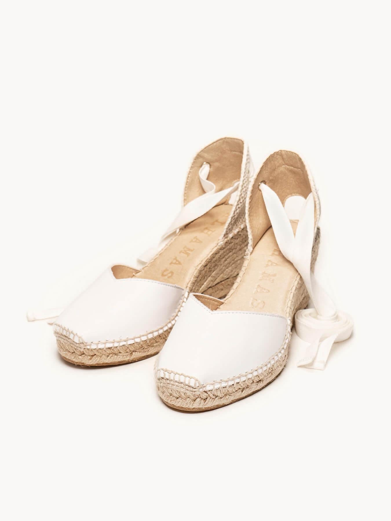 Sandália Romero Anabela 7 cm Napa Branco