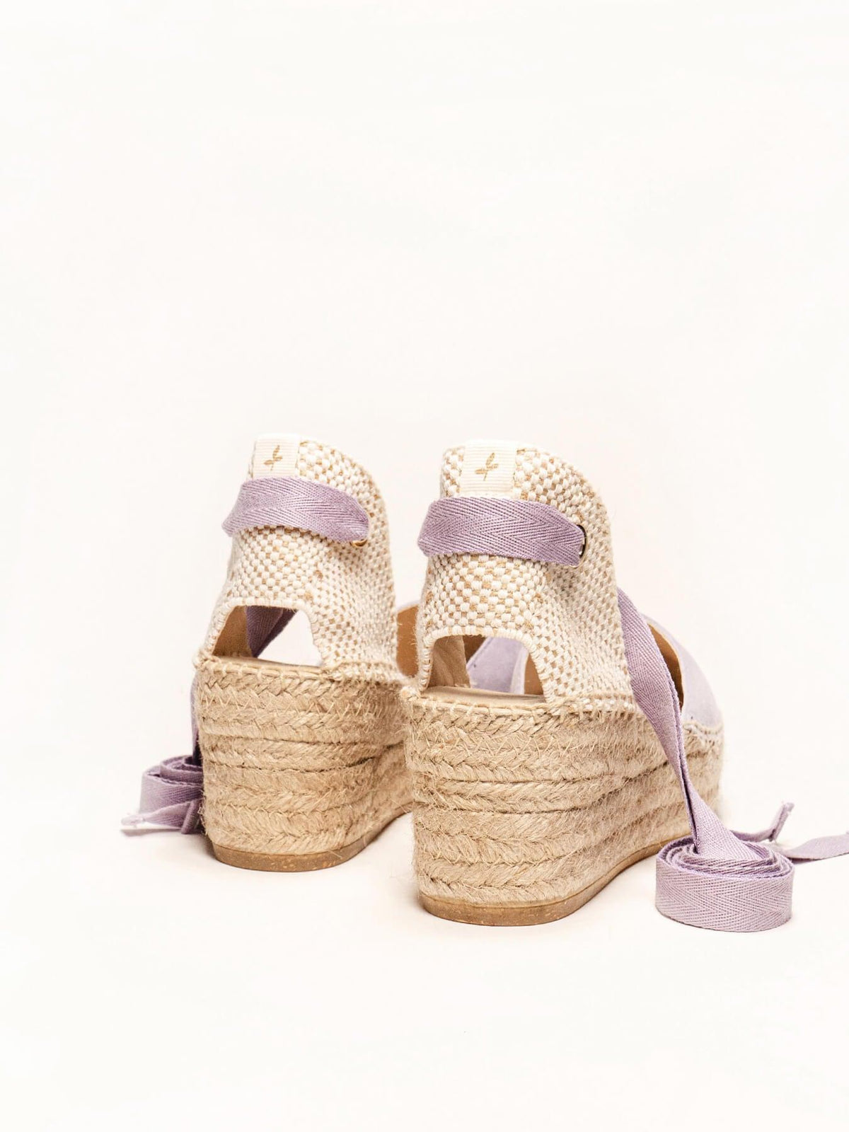 Sandália Romero Anabela 6 cm Camurça Lilás