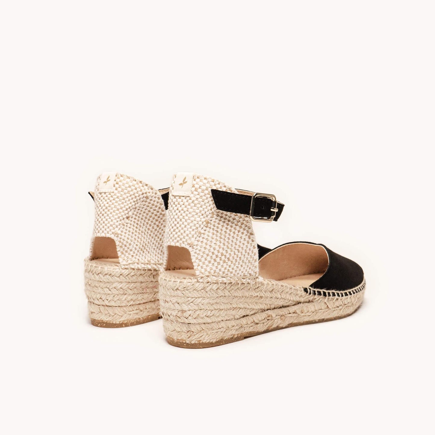 Sandália Anabela Baixa Jara Camurça Preto