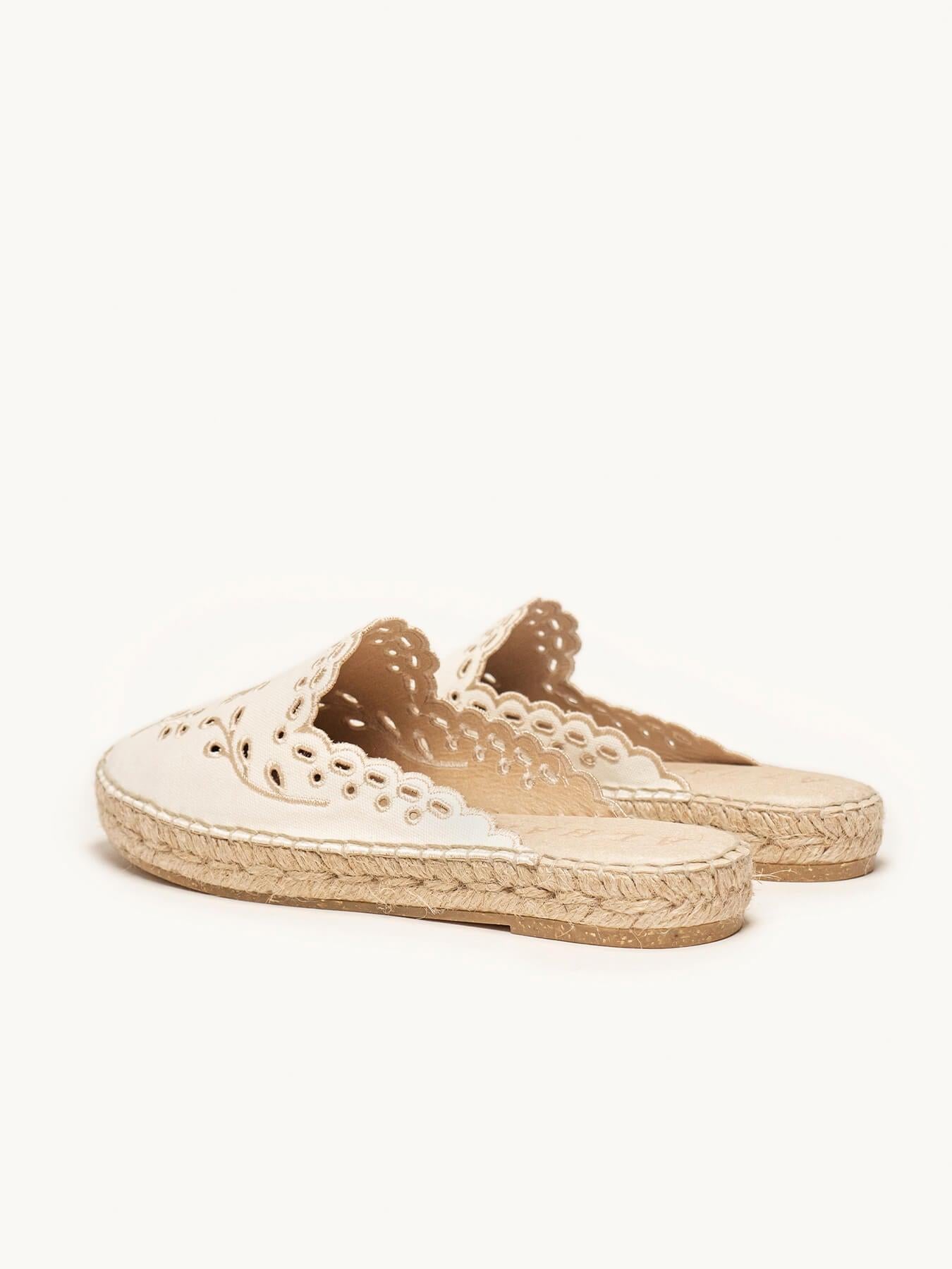 Sapatilha Loto Lona Bordada Cru