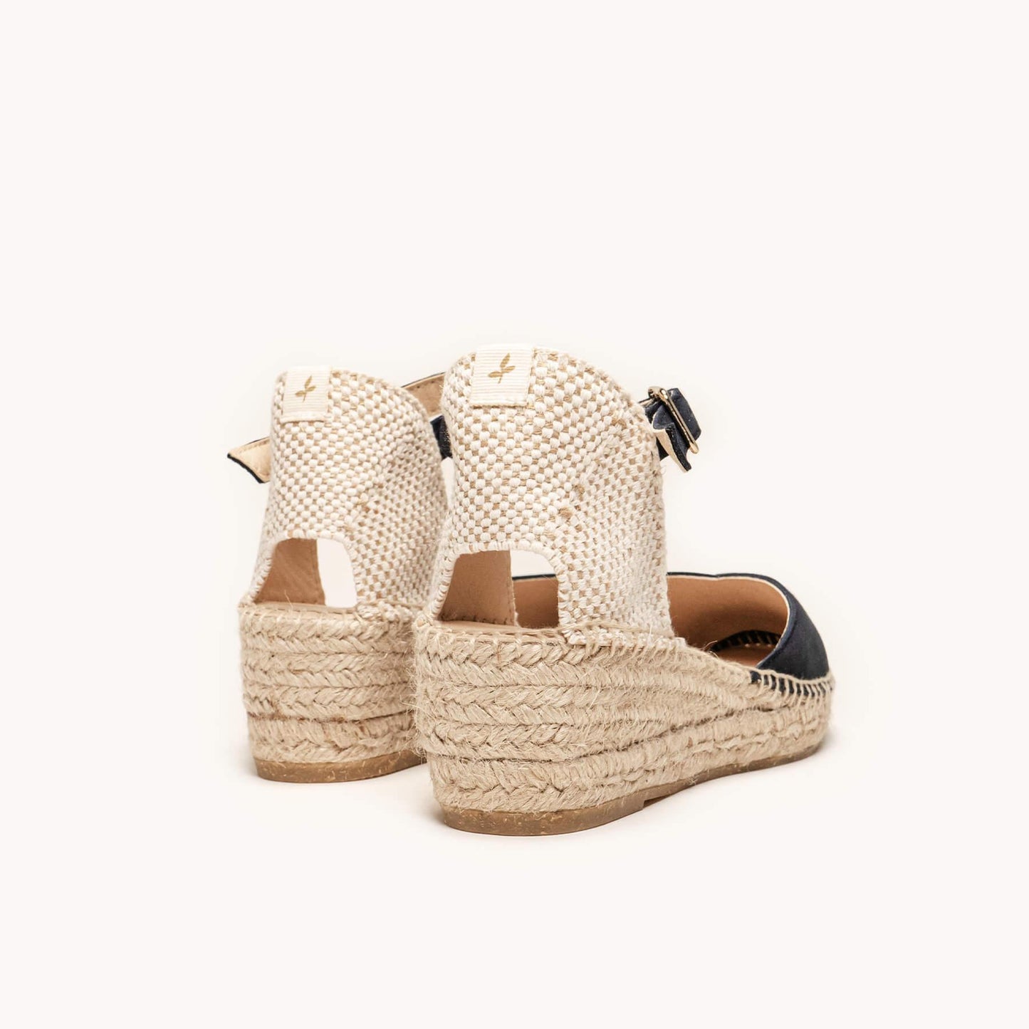 Sandália Jara Anabela 5 cm Camurça Azul Marinho