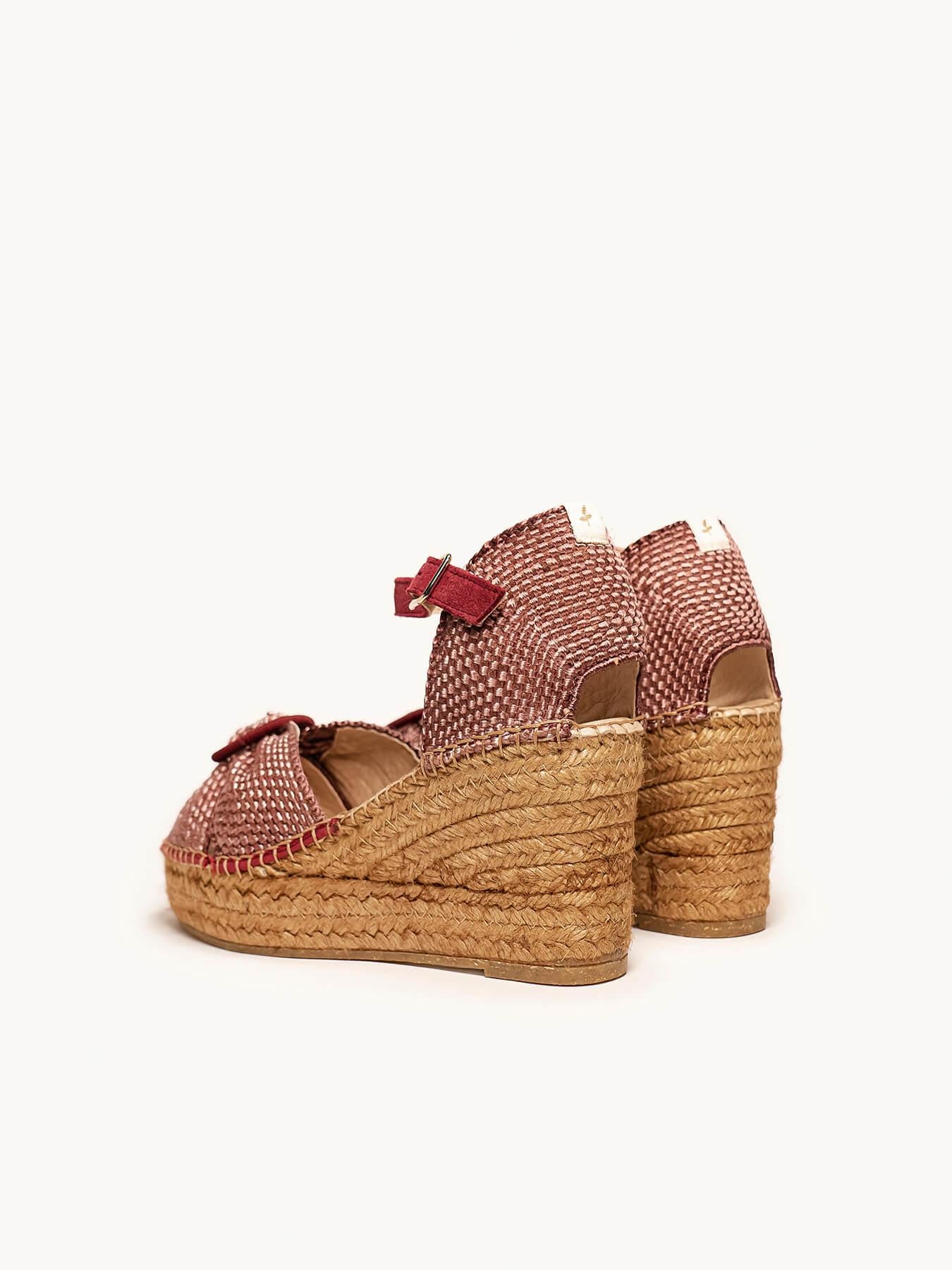 Sandália Amapola Anabela 8 cm Trançado Granada