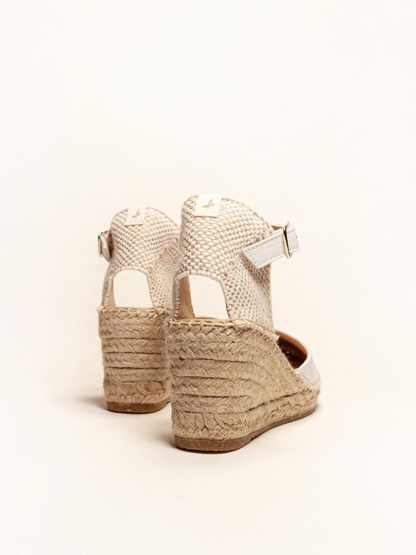 Sandália Anabela Média Marga Napa Branco