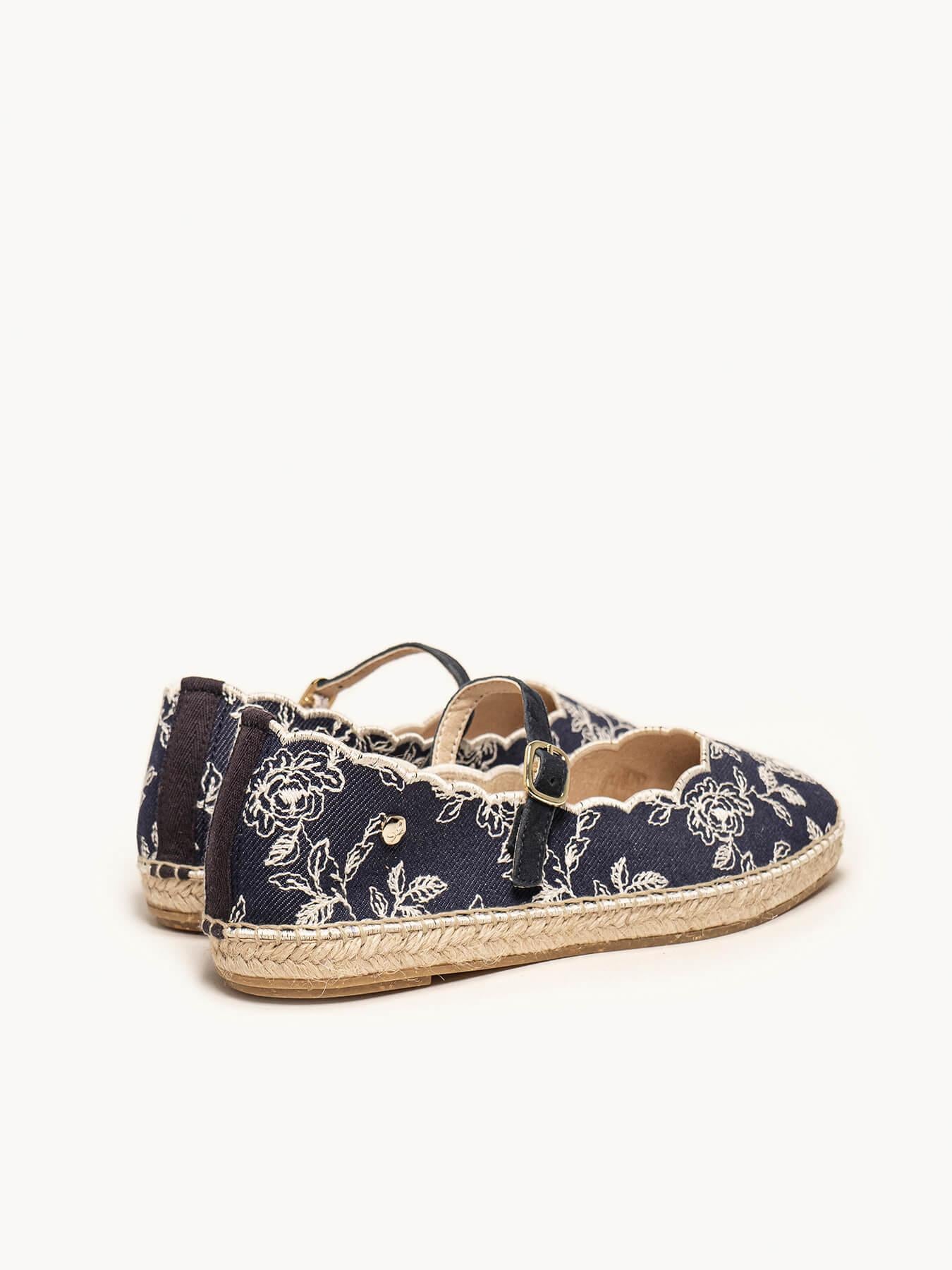 Sapatilha Jeans Bordada Marinho