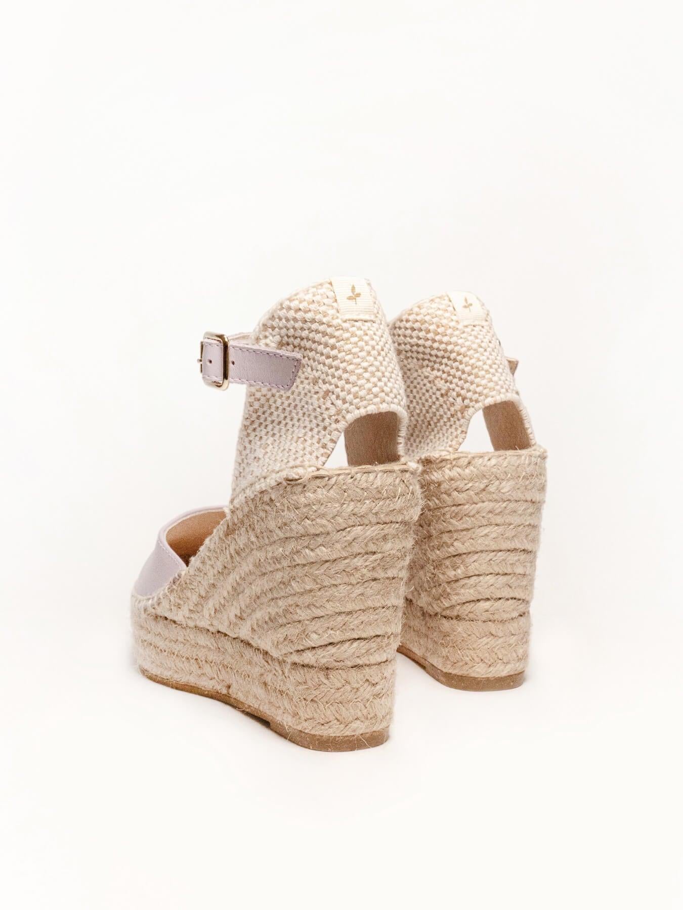 Sandália Anabela Alta Marga Napa Lilás