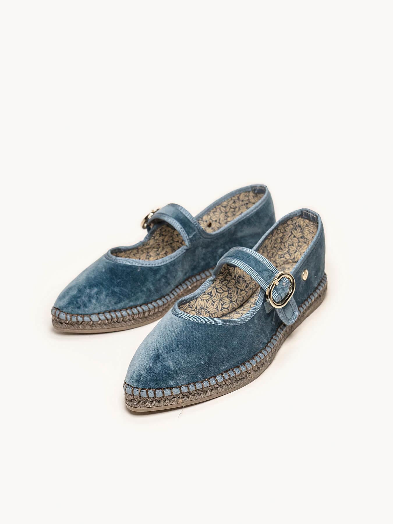 Sapatilha Azucena Veludo Azul Jeans