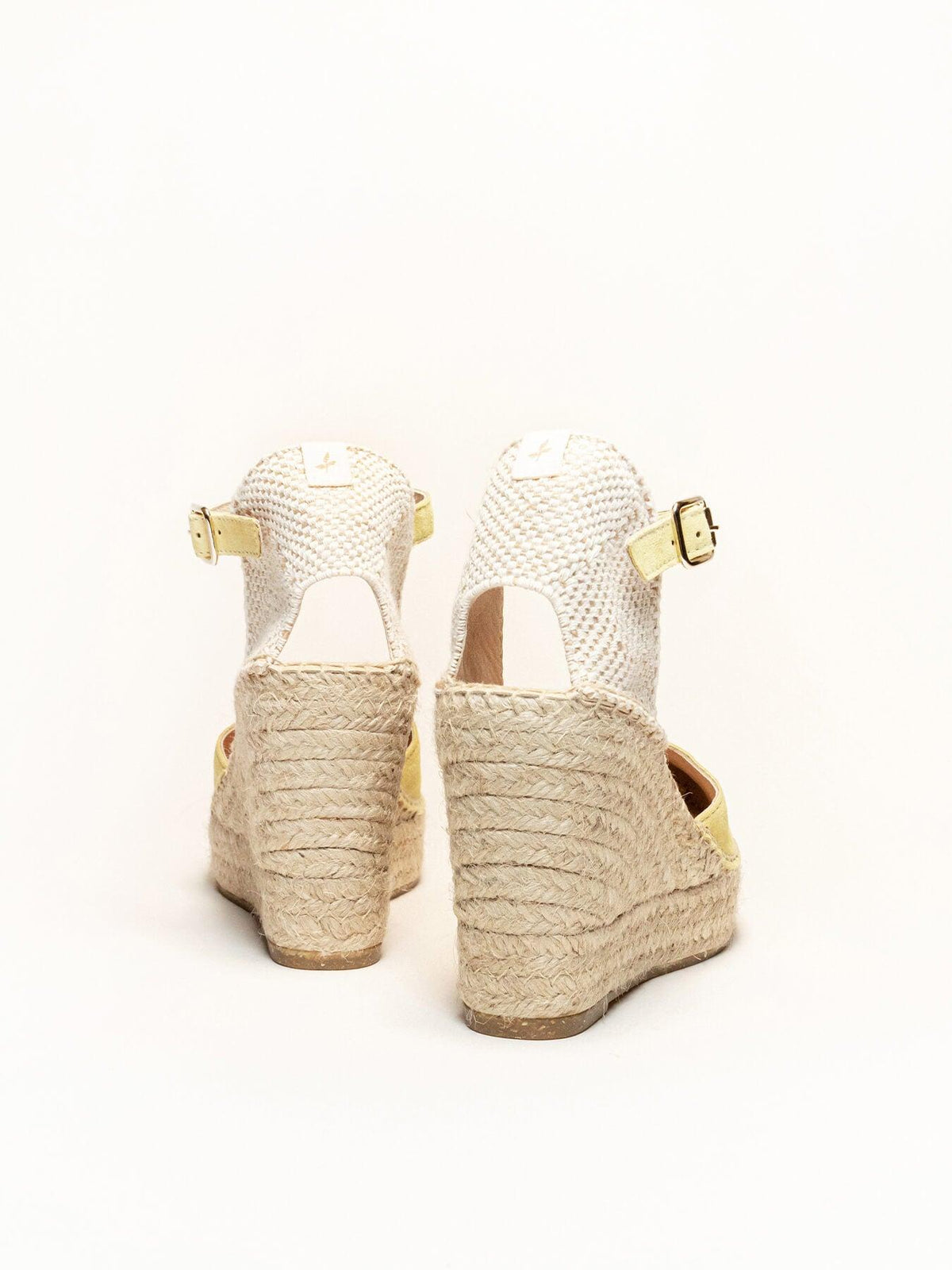Sandália Jara Anabela 10 cm Camurça Amarelo