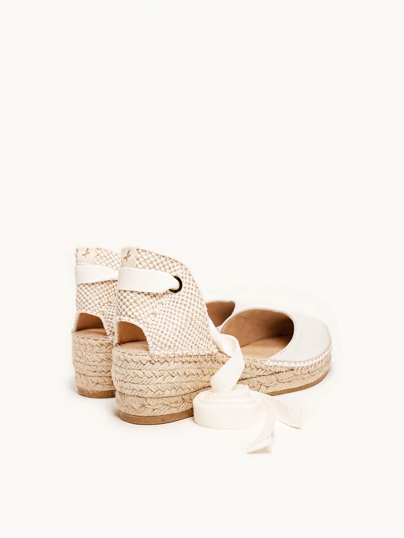 Sandália Romero Anabela 5 cm Napa Branco