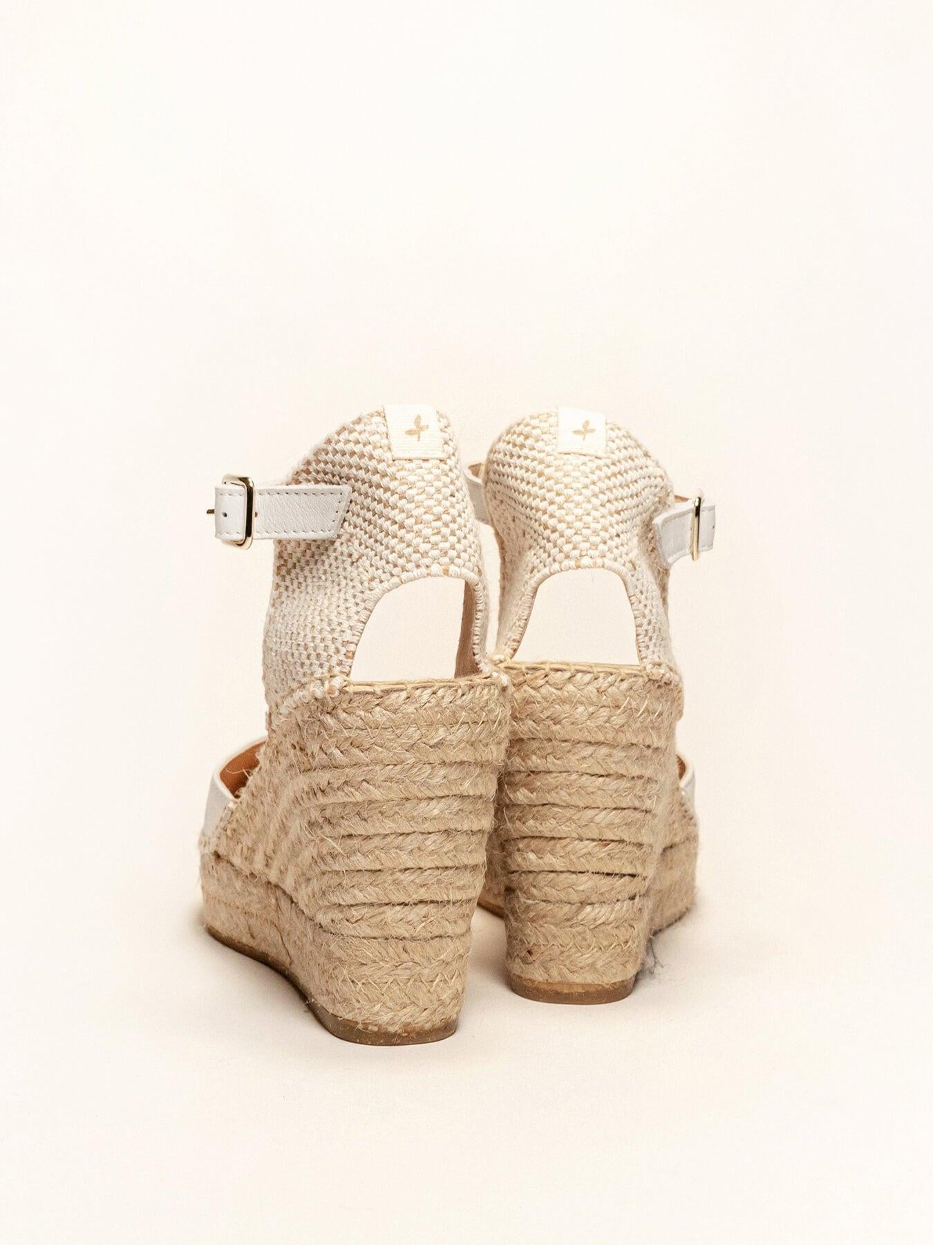Sandália Marga Anabela 10 cm Napa Branco