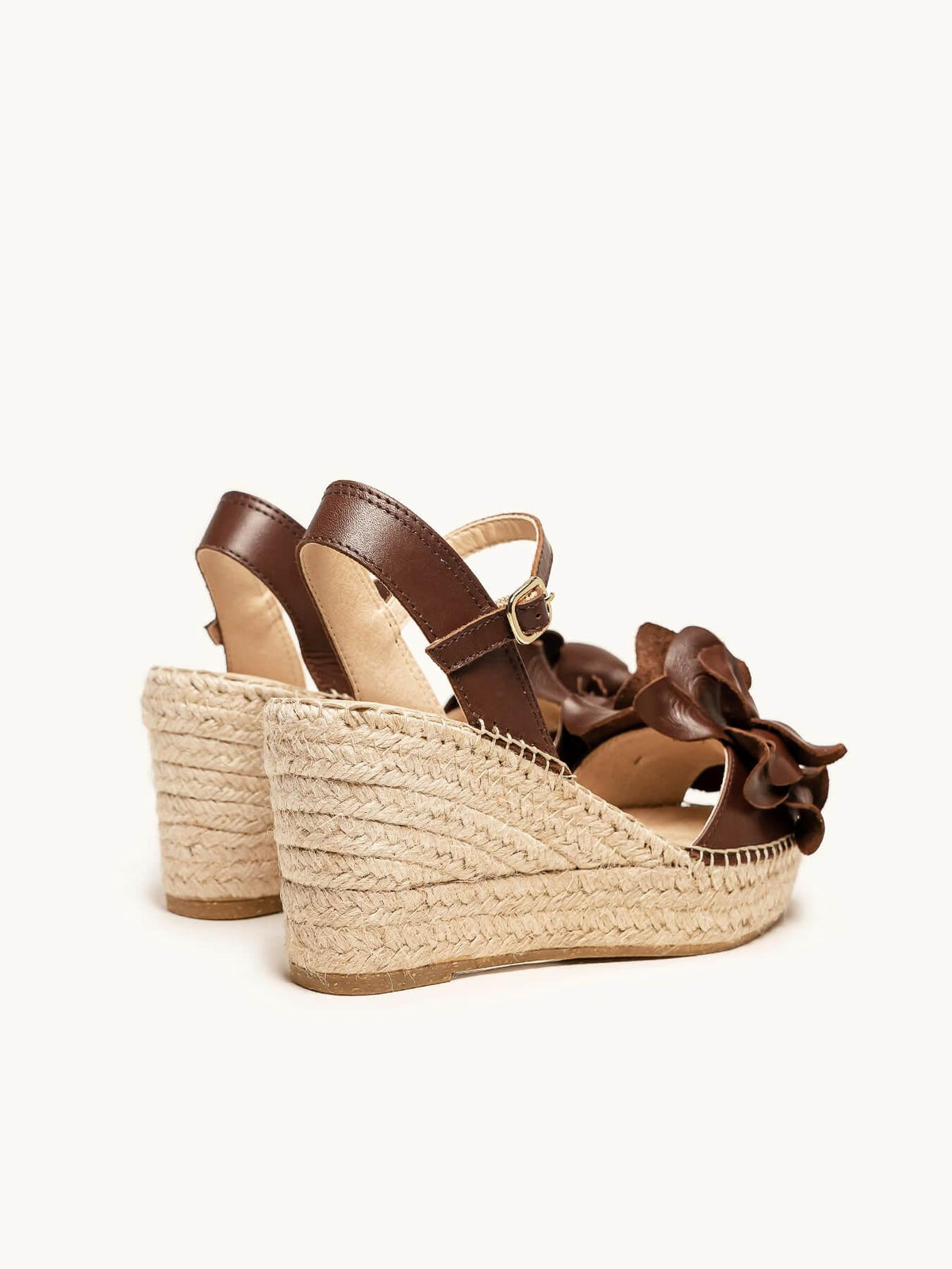 Sapatilha Alelí Anabela 8 cm Napa Marrom Escuro
