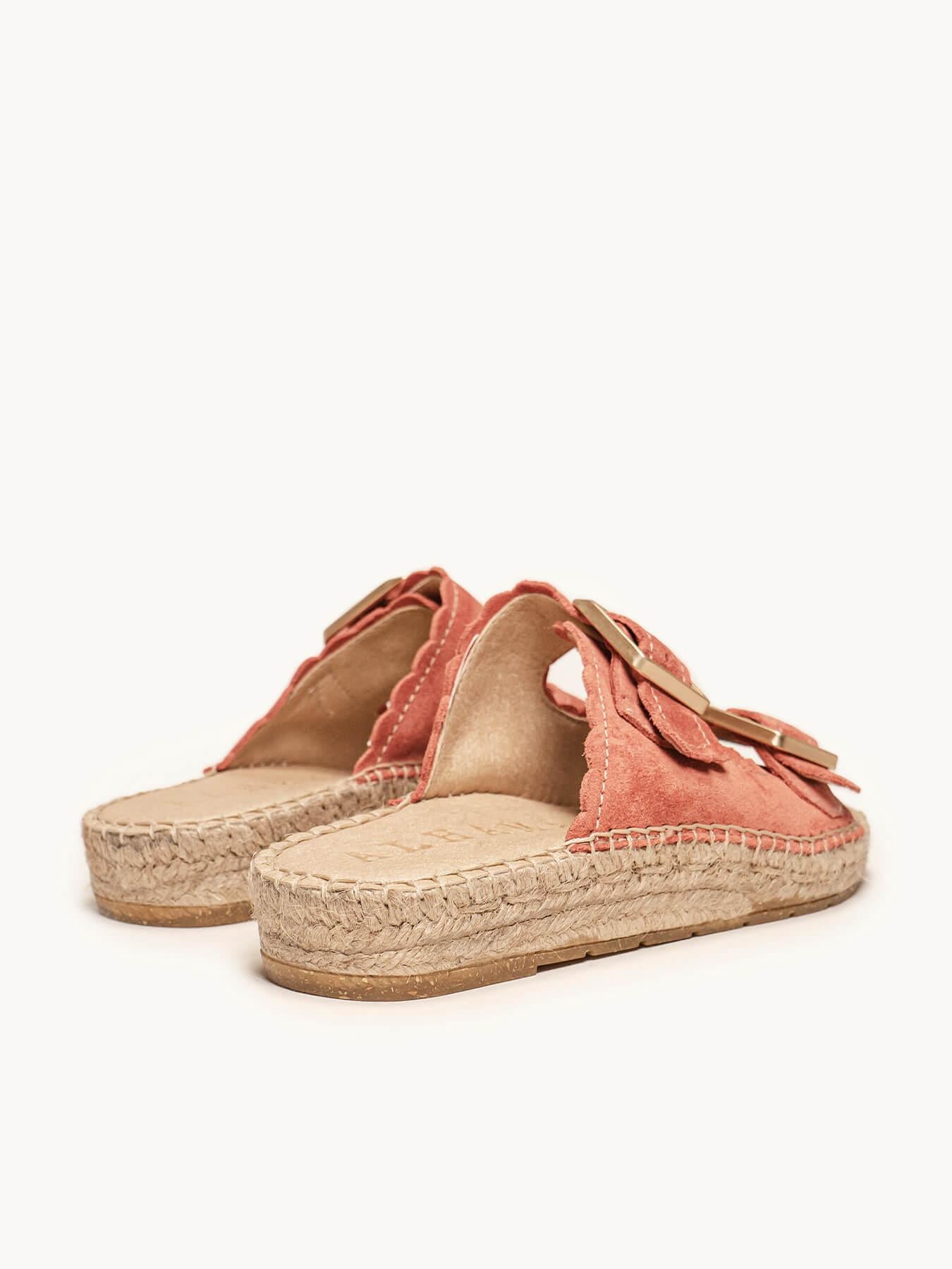 Sandália Papete Girasol Camurça Ondas Laranja