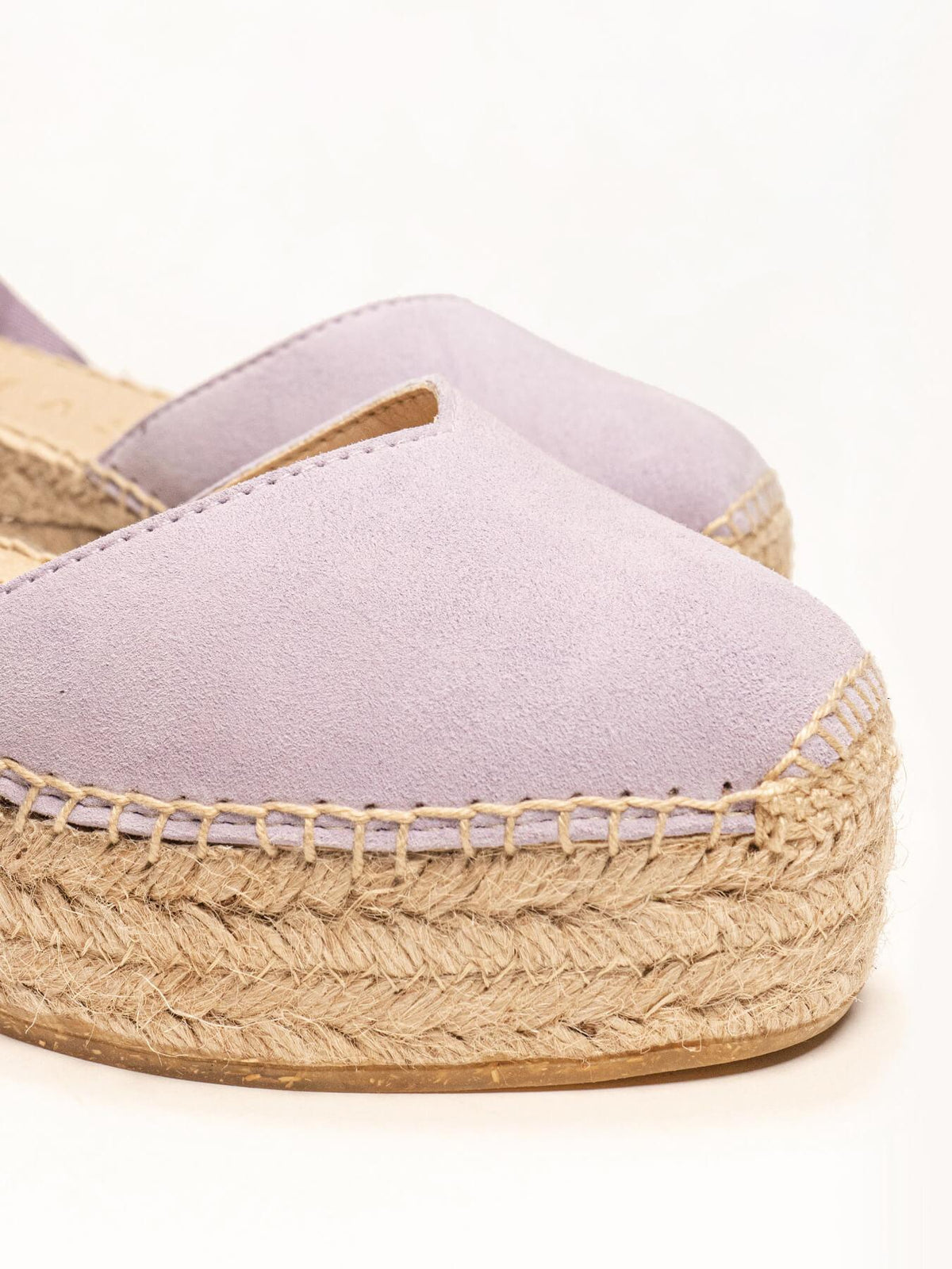 Sandália Romero Anabela 6 cm Camurça Lilás