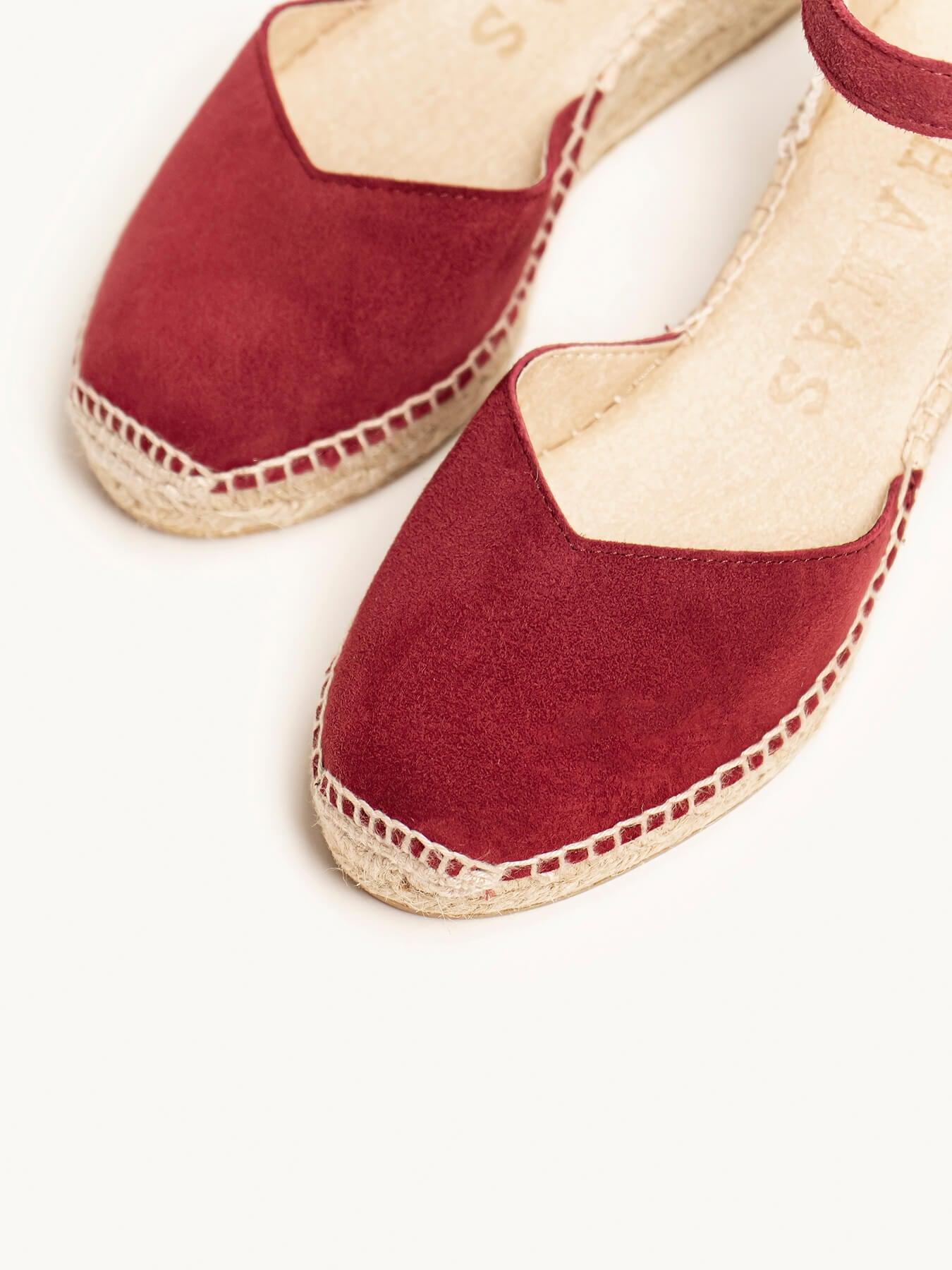 Sandália Jara Anabela 5 cm Camurça Granada