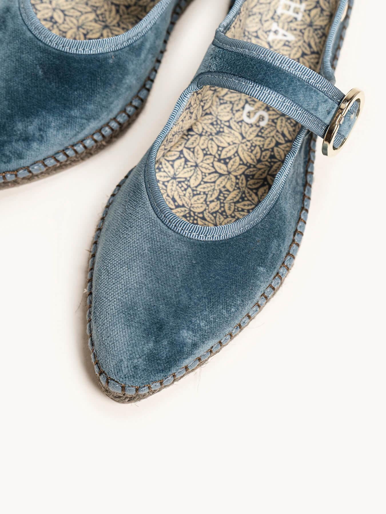 Sapatilha Azucena Veludo Azul Jeans