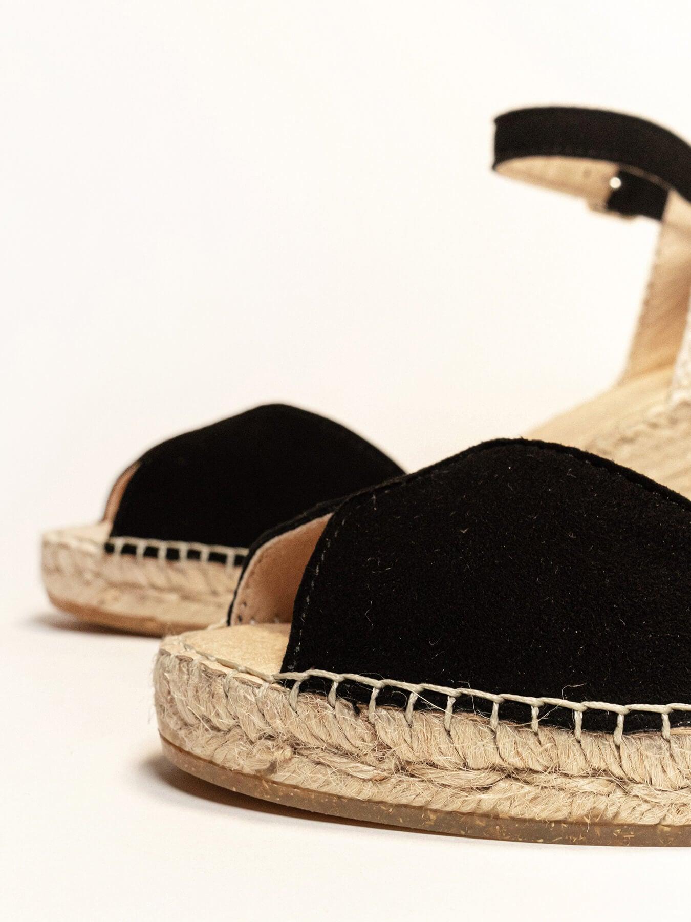 Sandália Anabela Média Alelí Camurça Preta