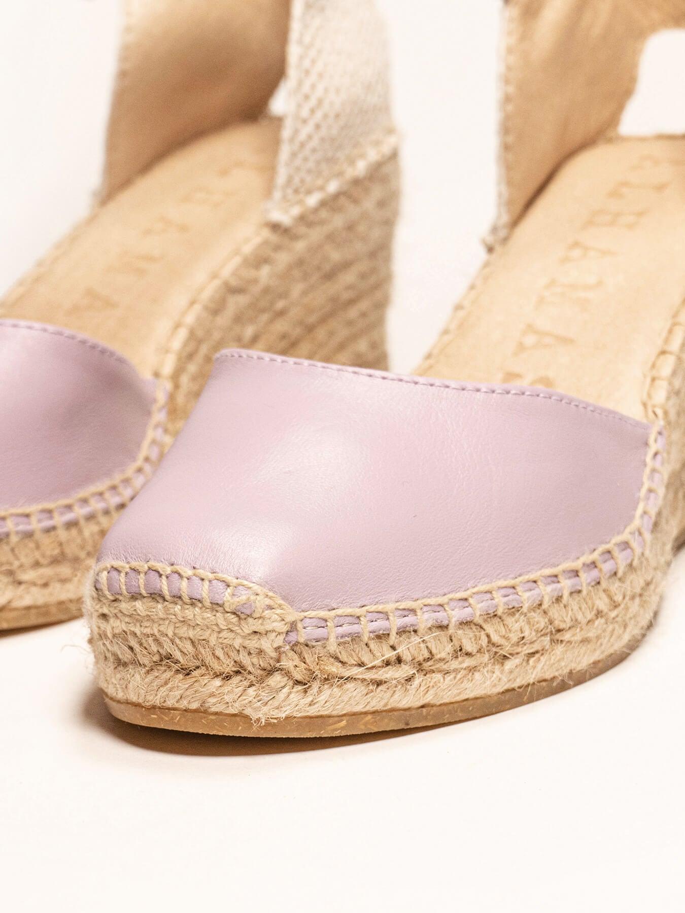 Sandália Anabela Média Marga Napa Lilás