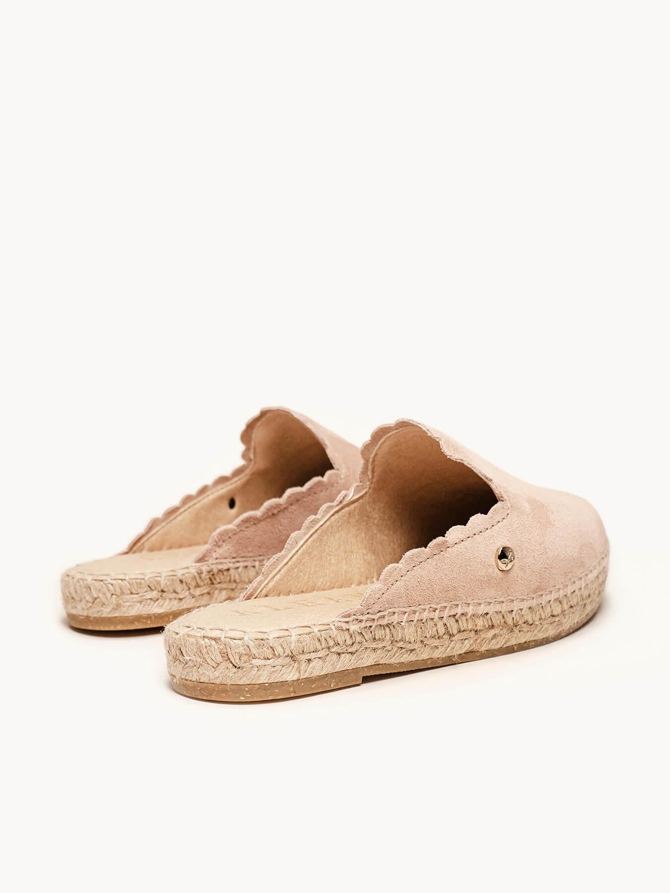 Mule Loto Camurça Ondas Rosa Claro