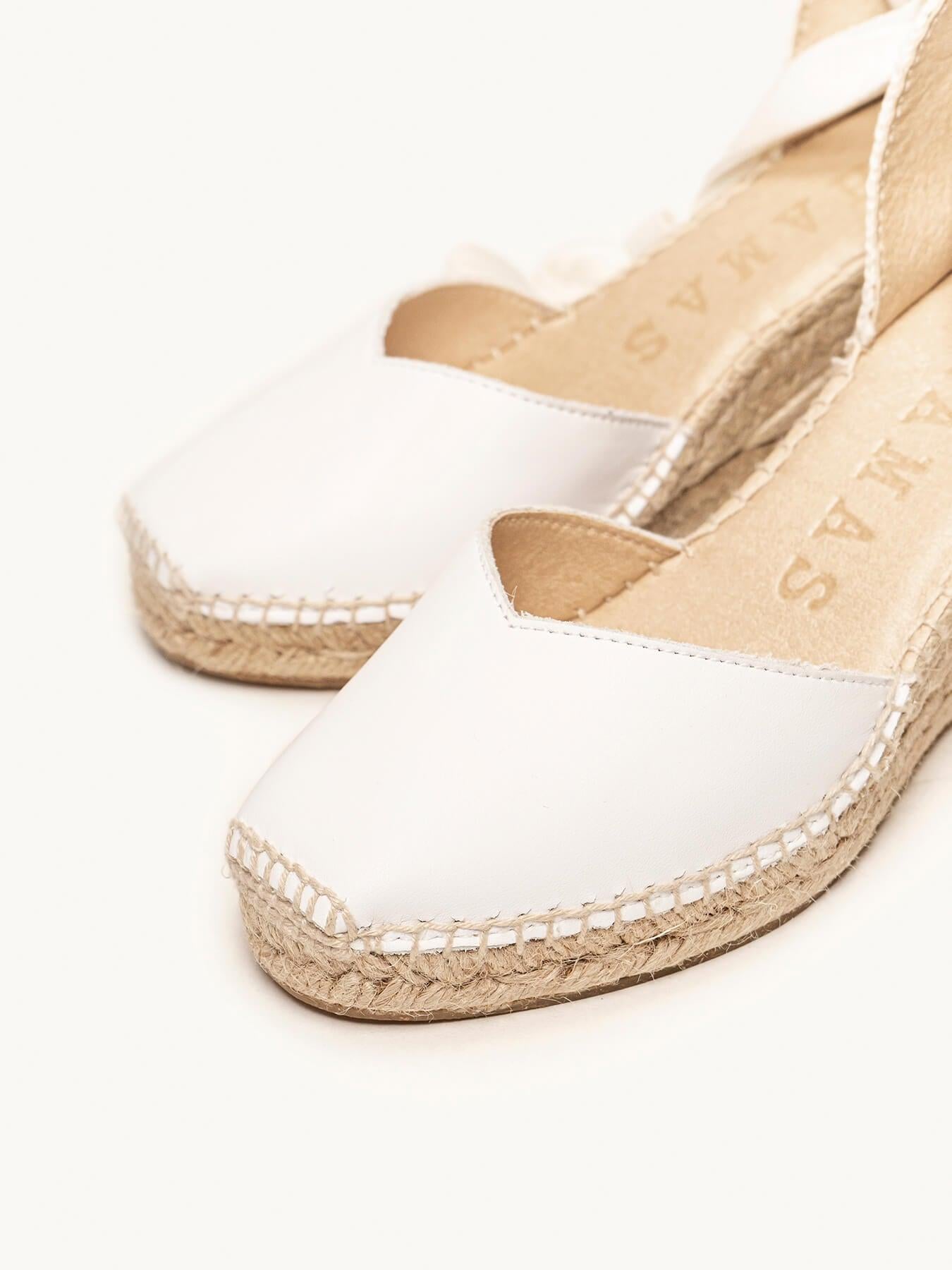 Sandália Romero Anabela 7 cm Napa Branco