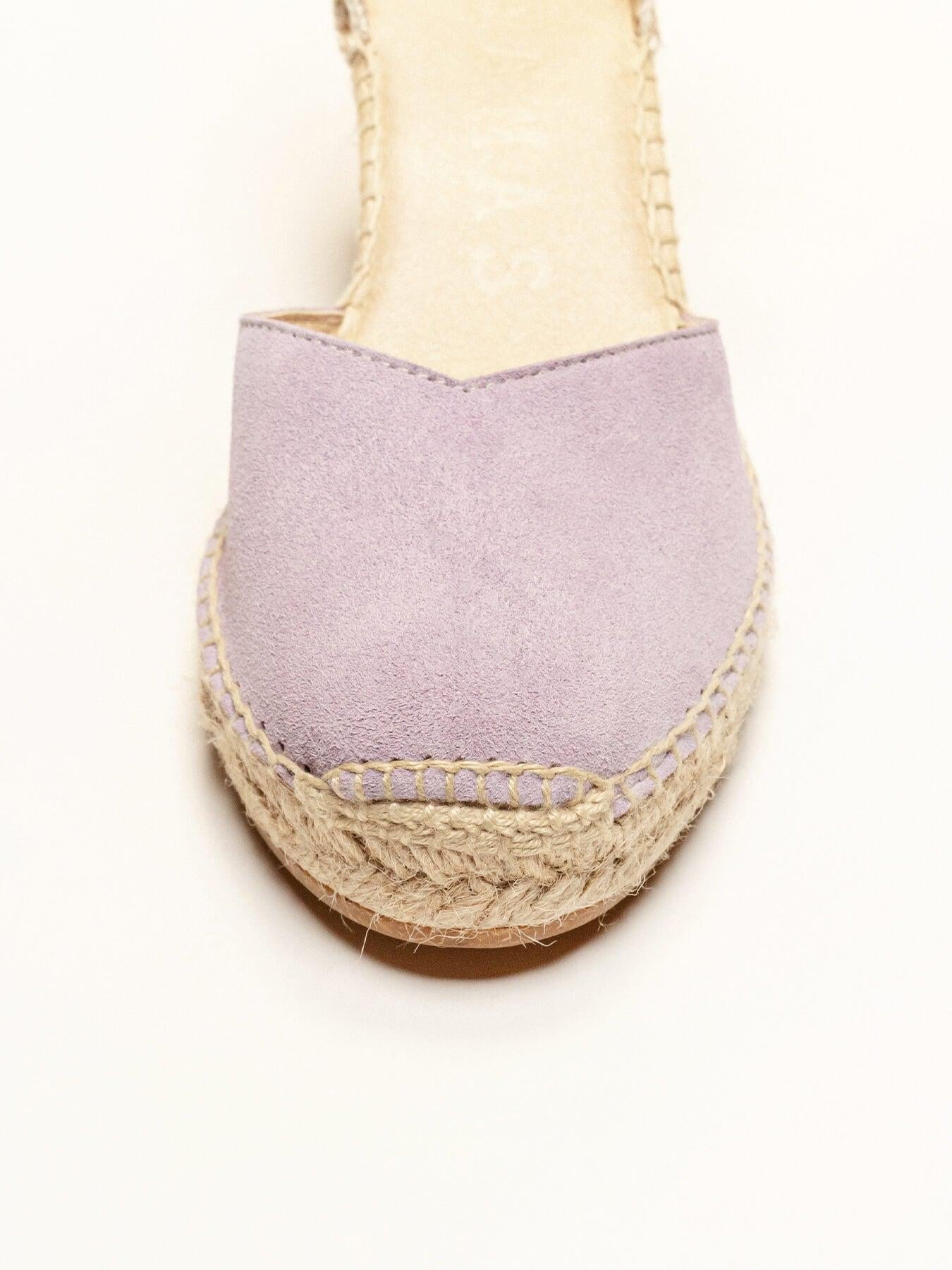 Sandália Anabela Média Jara Camurça Lilás