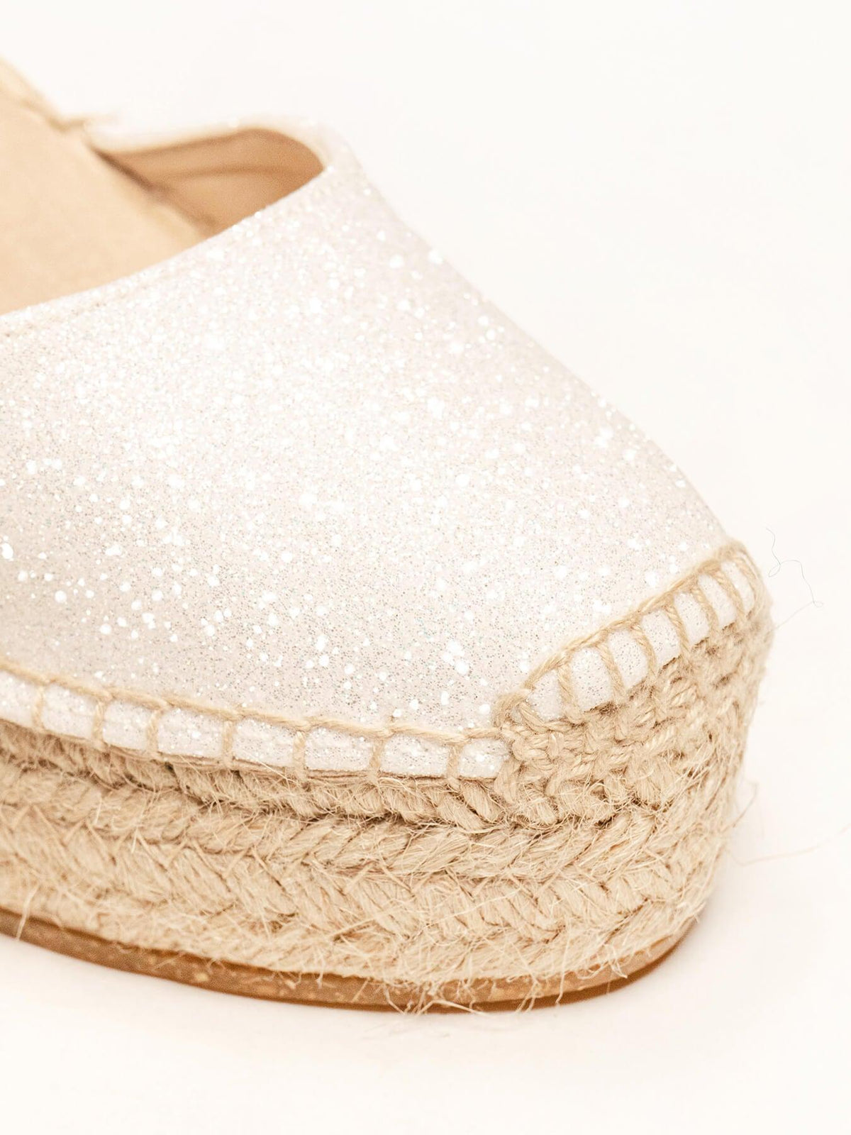 Sandália Dalia Anabela 10 cm Brilho Branco