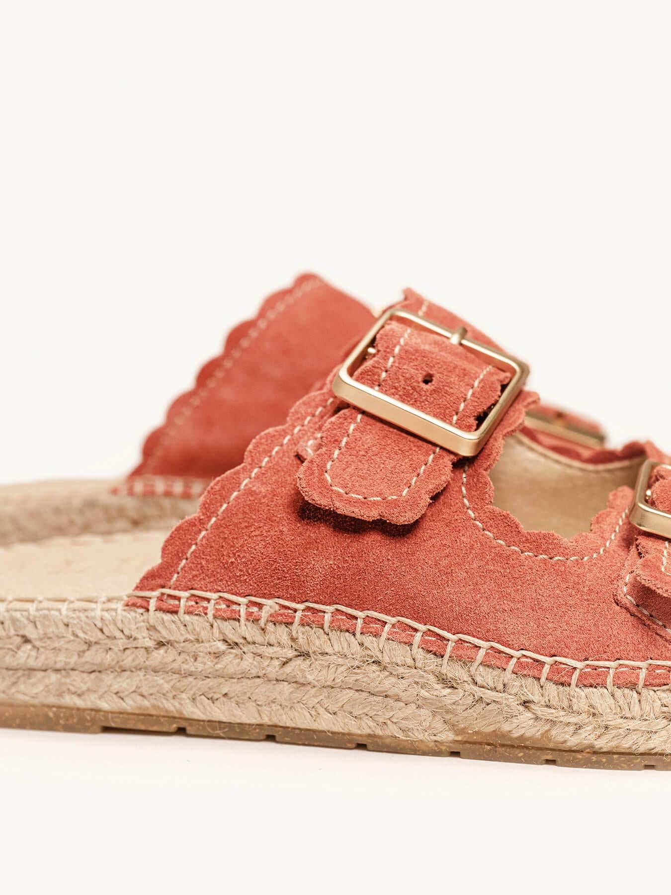 Sandália Papete Girasol Camurça Ondas Laranja