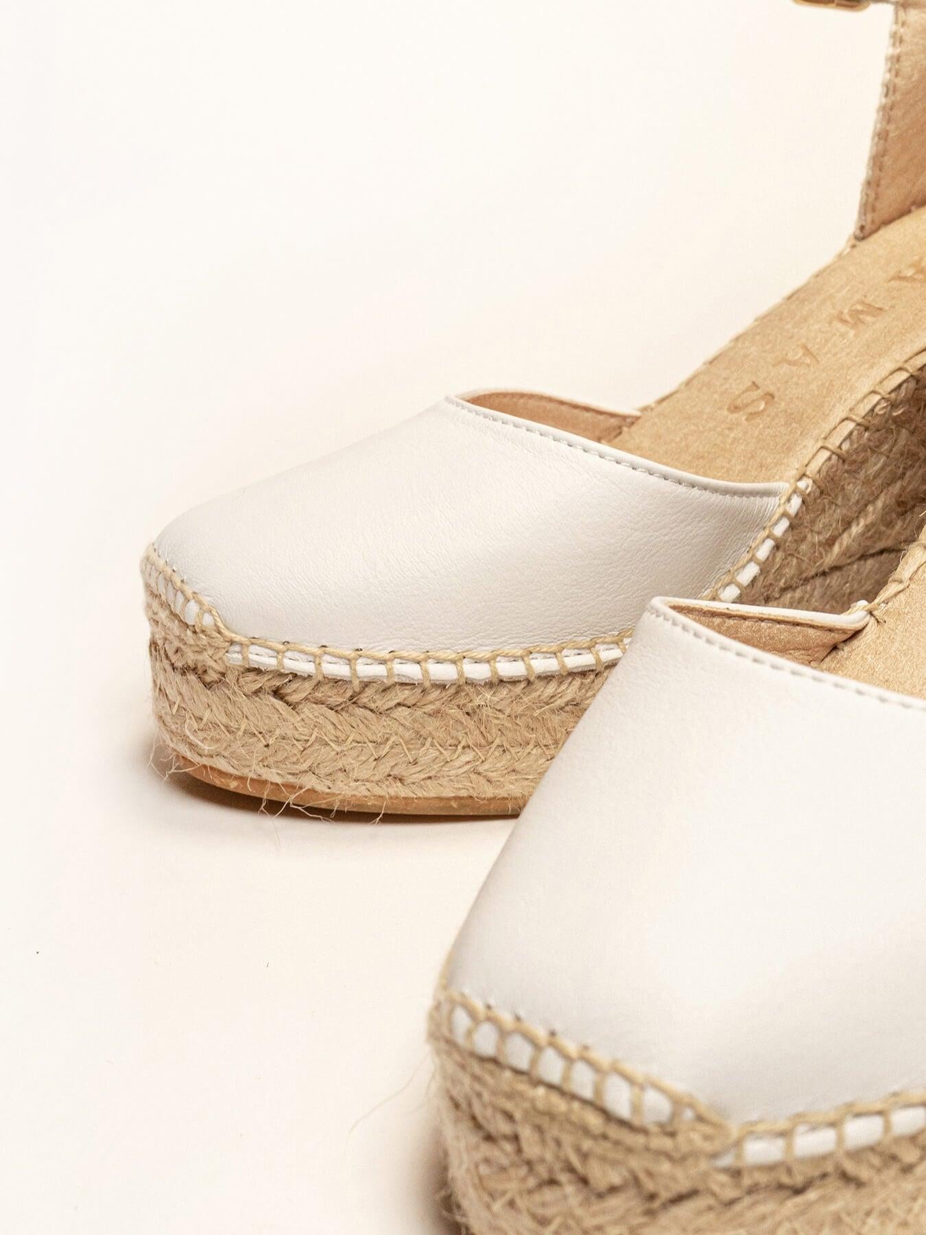 Sandália Anabela Alta Marga Napa Branco